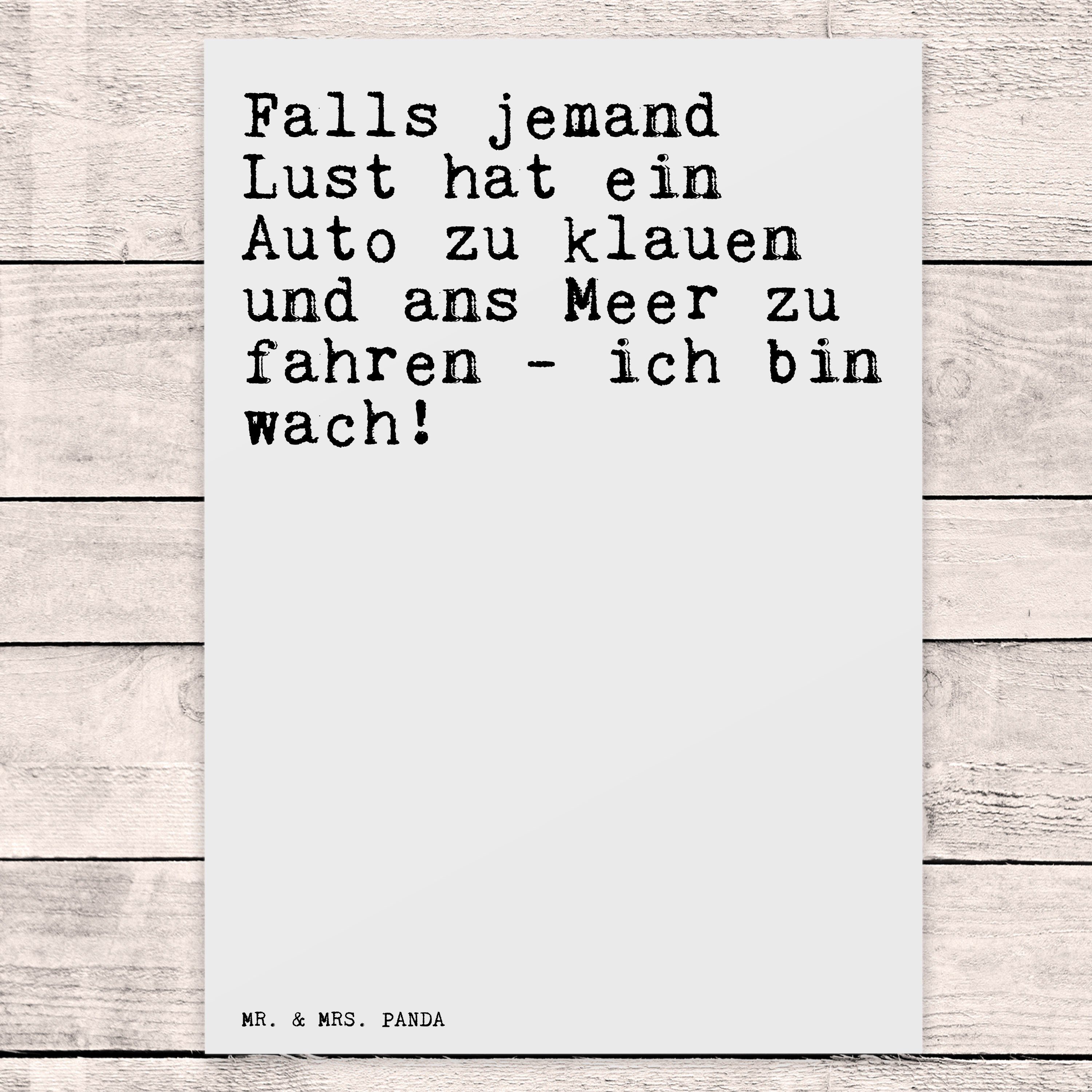 Lust Falls Zitate, Mrs. jemand Geschenk, - Panda Mr. & Spruch, Postkarte lustig, - G hat... Weiß