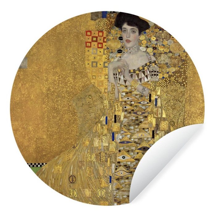 MuchoWow Wandsticker Porträt von Adèle Bloch-Bauer I - Gustav Klimt (1 St) Tapetenkreis für Kinderzimmer Tapetenaufkleber Rund Wohnzimmer