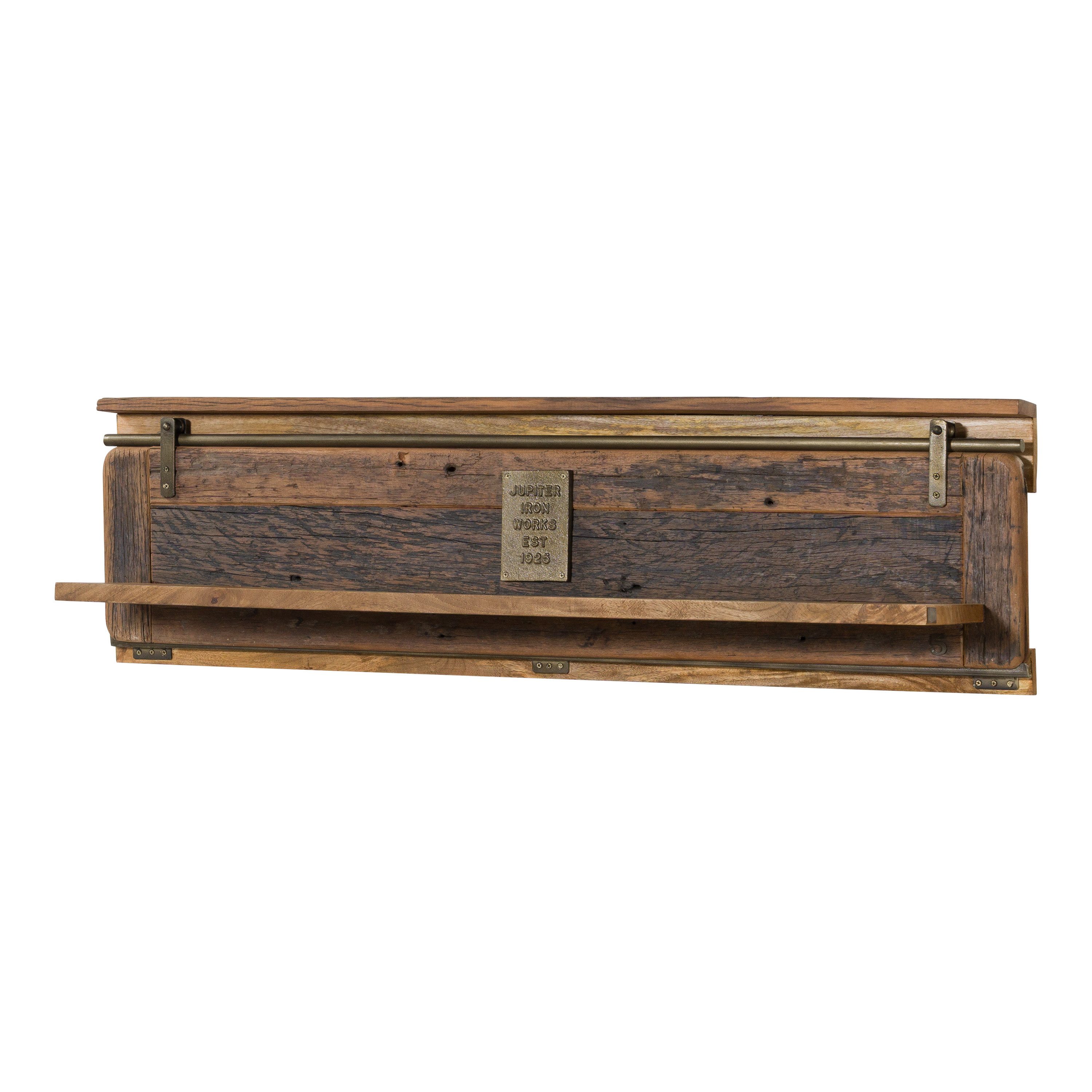 Massivmoebel24 Wandregal RAILWAY LIMITED Mango / Altholz Massivholz natur, 1-tlg., Mango / Altholz 140x25x38 cm natur lackiert
