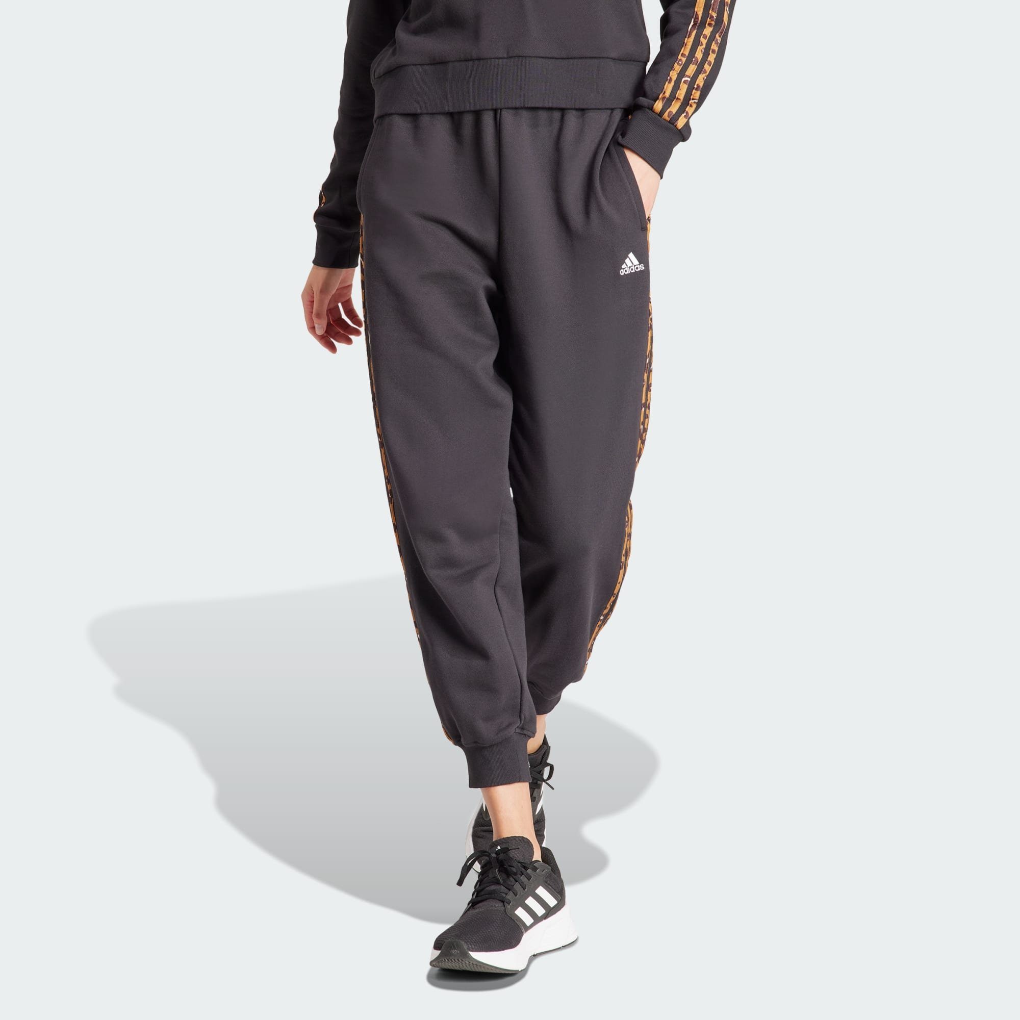 adidas Sportswear Jogginghose ESSENTIALS 3-STRIPES ANIMAL-PRINT 7/8 PANTS Black