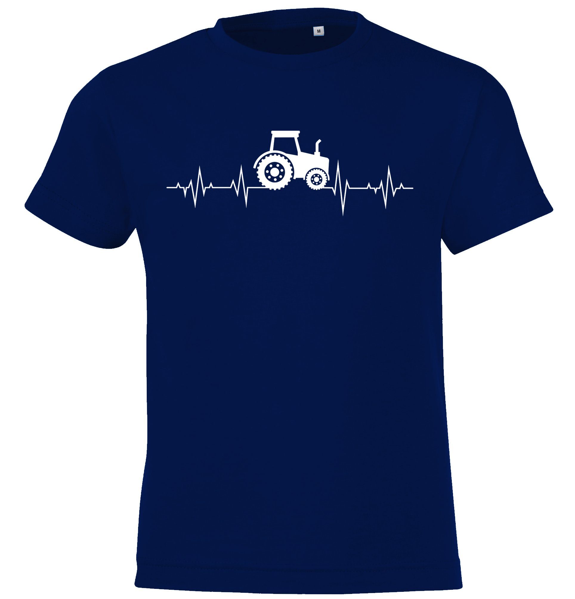 Youth Designz T-Shirt Heartbeat Traktor Kinder Shirt mit trendigem Frontprint Navyblau | T-Shirts