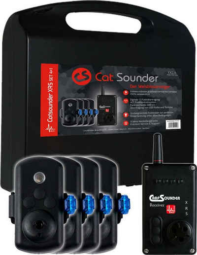 Carp Sounder elektronischer Bissanzeiger CS Catsounder XRS Set 4+1 Wallerangeln, (Intelligentes Catsounder- System mit Rutenlagenunabhängiger Bisserkennung)