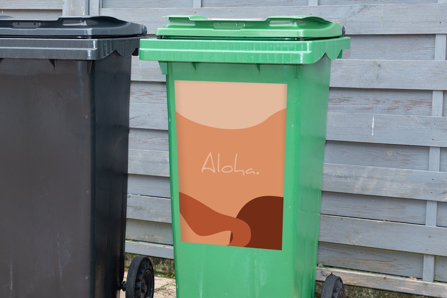 Sticker, (1 Container, Zitat Wandsticker Abfalbehälter Mülleimer-aufkleber, Mülltonne, Aloha - MuchoWow Sommer - St),