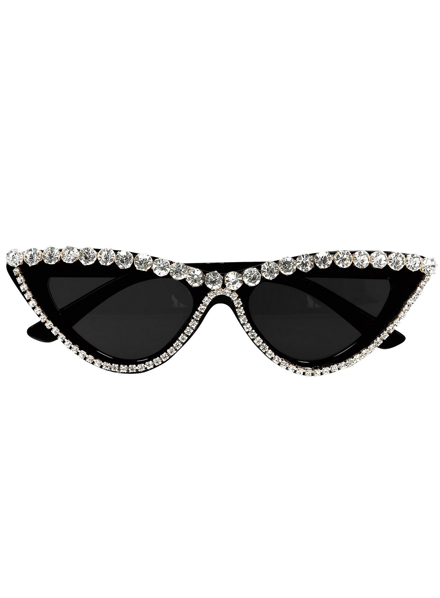 Boland Kostüm 50er Jahre Butterfly Brille mit Strass, Sonnenbrille im Retrolook mit viel Glitzer