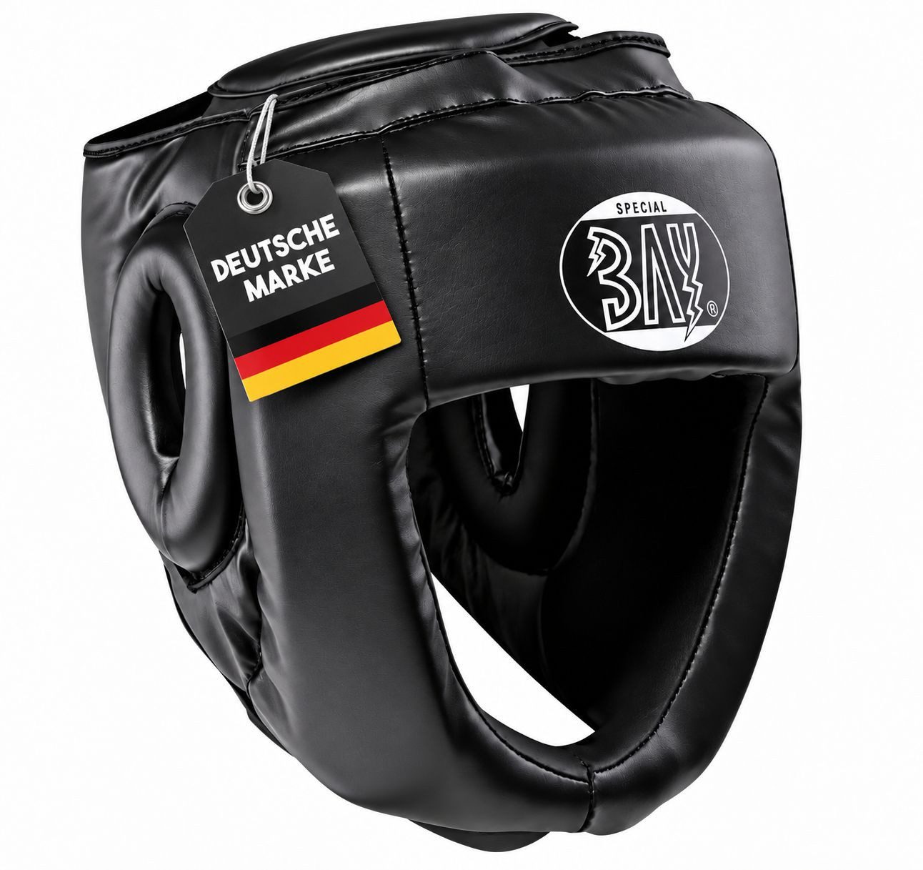 BAY-Sports Kopfschutz FullChin HeadGuard Kampfsport Vollkontakt KravMaga Kickboxen MMA Boxen, Rundum Schutz, Kinnschutz, Freie Sicht, Training, Sparring, Wettkampf