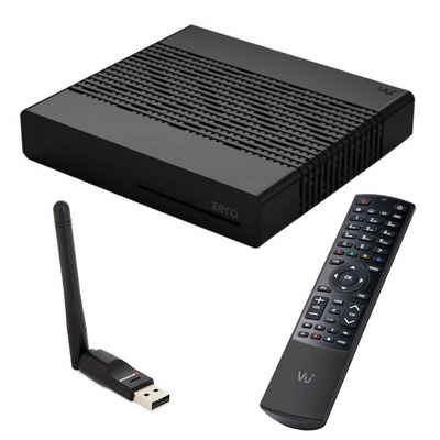 VU+ ZERO Black Digital Sat TV Receiver 1x DVB-S2 Tuner SAT Linux FullHD 2x USB, 12V externe Netzteil mit Wlan-Stick Antenne 150 Mbits SAT-Receiver