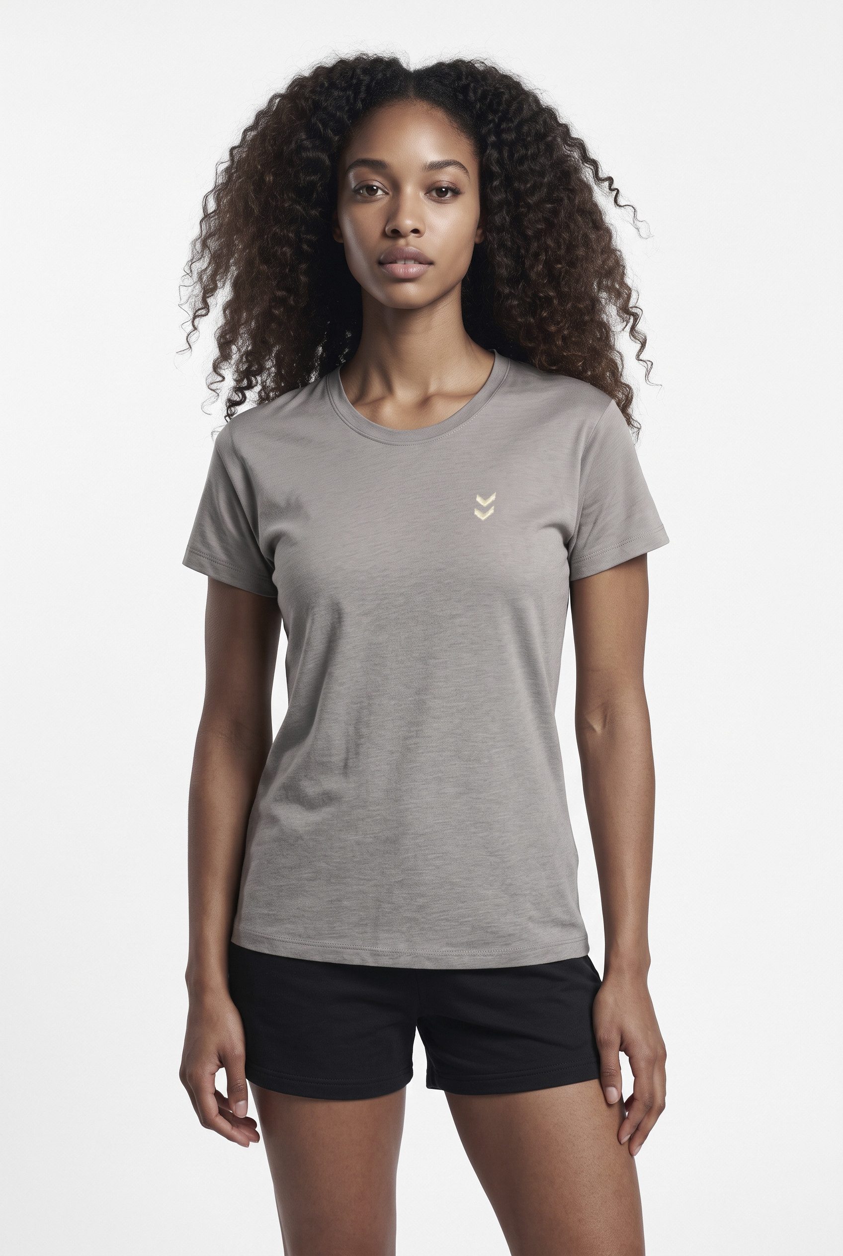 hummel T-Shirt HMLPULSE W T-SHIRT mit geradem Abschluss, Kurzarm-Design, ohne Kragen, normale Passform