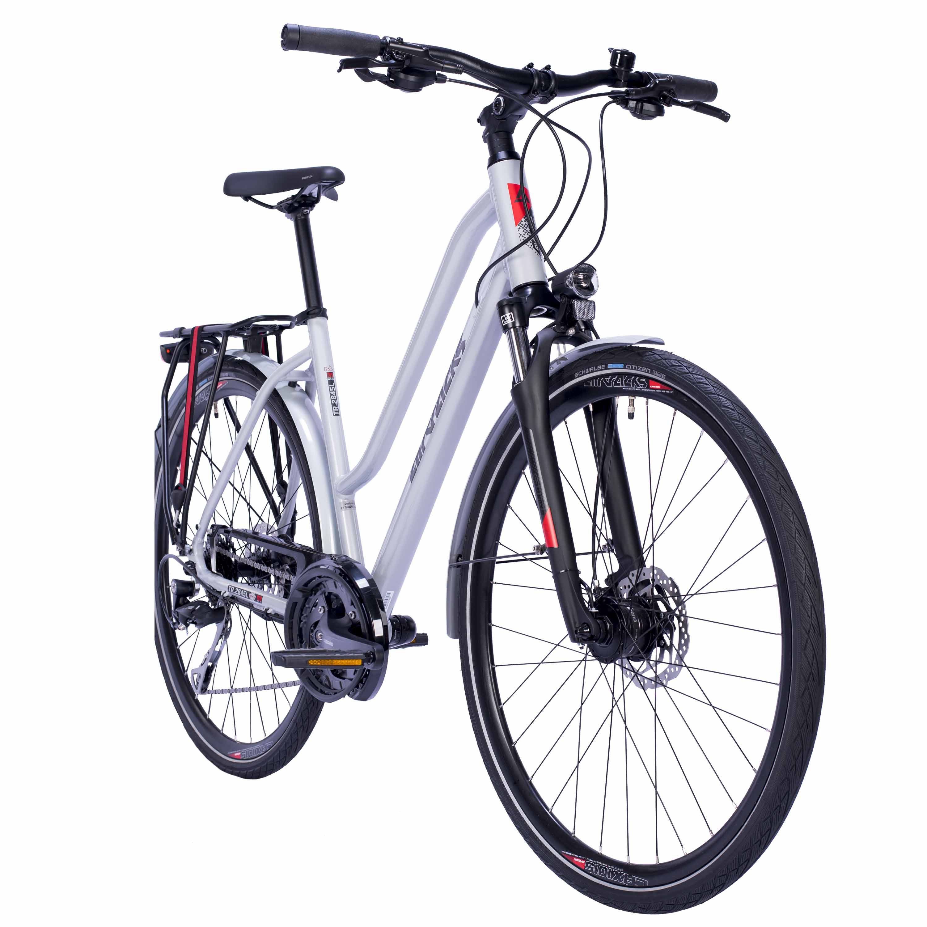 Airtracks Trekkingrad Damen Trekking Fahrrad 28 Zoll Trekkingrad TR.2845L, 27 Gang Shimano Alivio RD-M4000-SGS Shadow, Kettenschaltung, Silber Matt - Rahmenhöhen 48 cm & 52 cm » Modeljahr 2026«