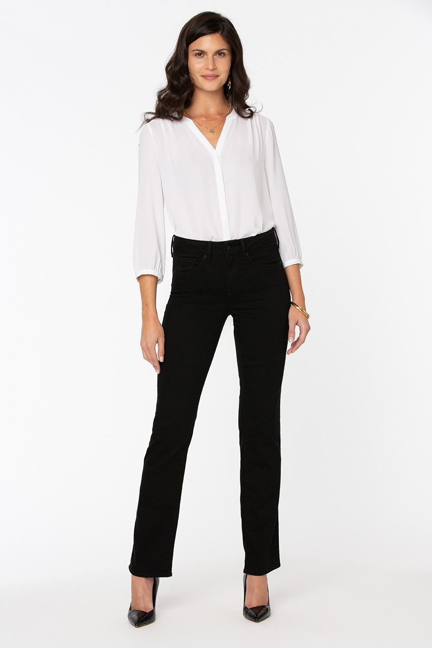 NYDJ Straight-Jeans Marilyn Straight Jeans Schwarzer Premium Denim (Tall)