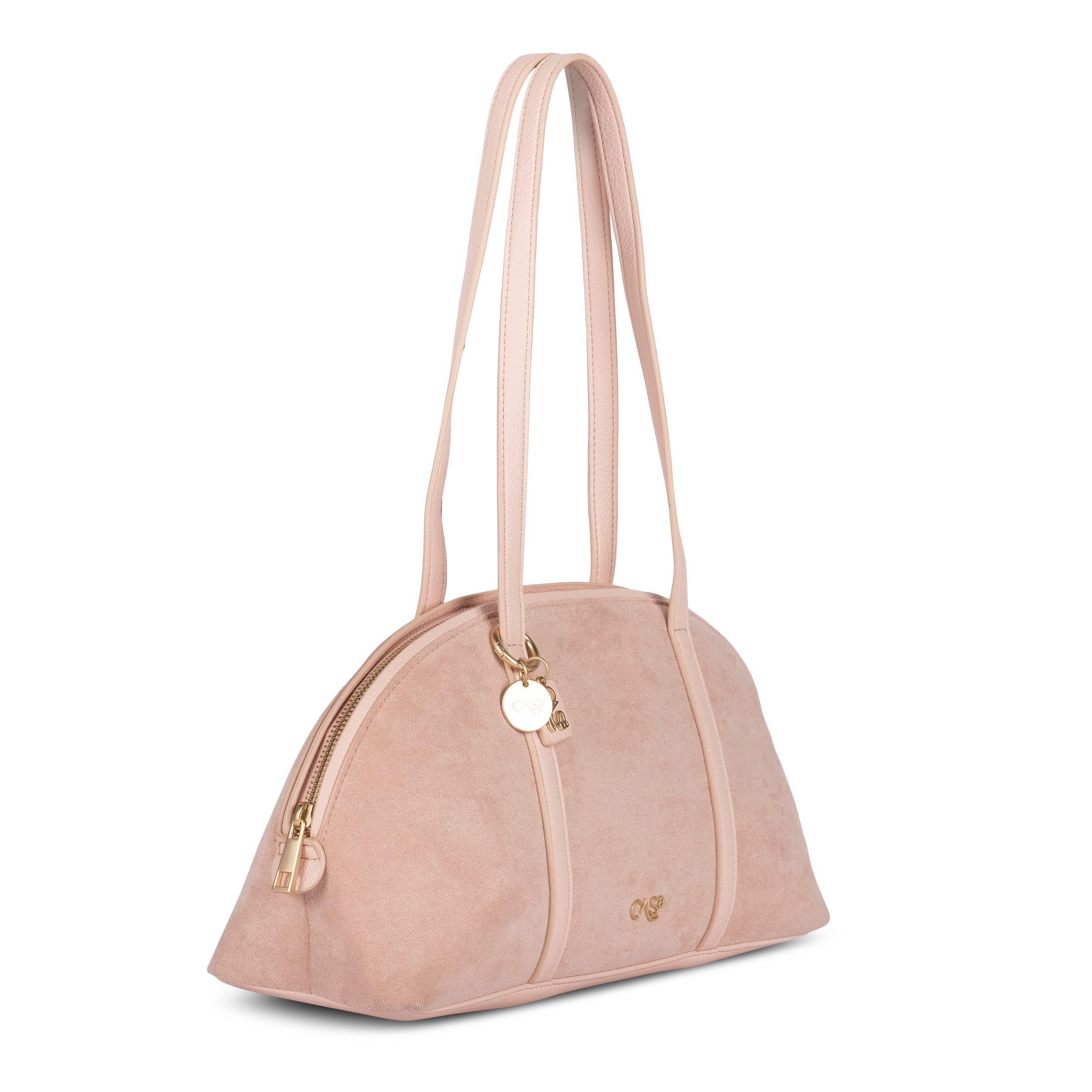Cas8 Handtasche Rike 35590 A – Vegane Handtasche in Wildleder-Optik mit PU-Henkeln