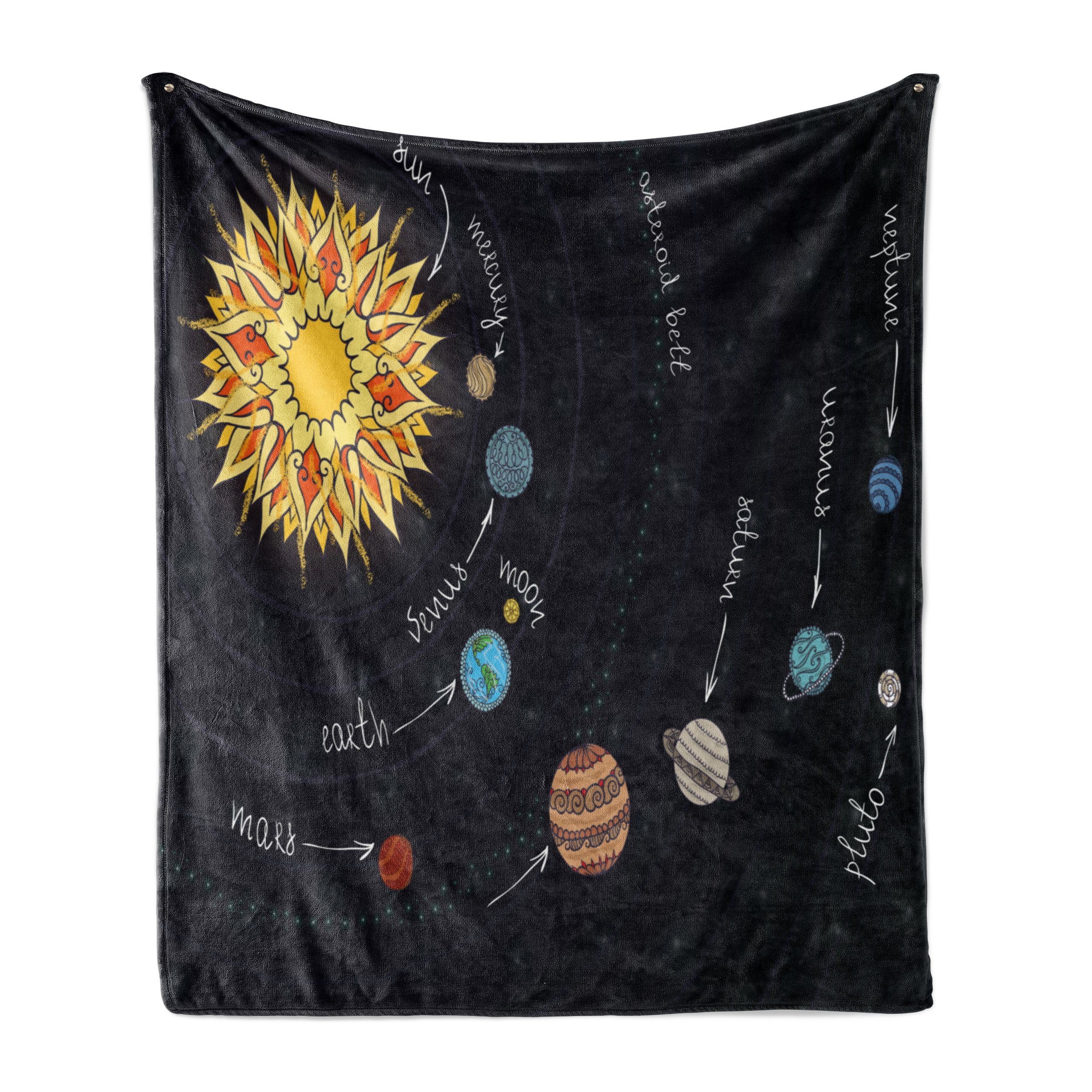 Wohndecke Gemütlicher Plüsch für Abakuhaus, den Innen- und Außenbereich, Mandala Sonnensystem Galaxy