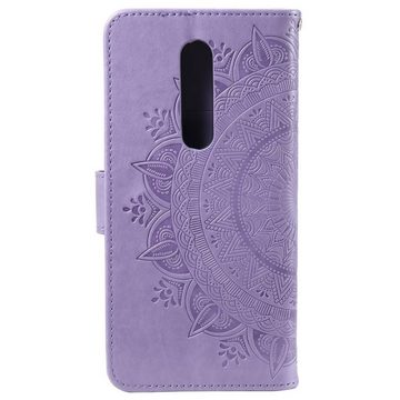 CoverKingz Handyhülle Nokia 2.4 Handy Hülle Flip Case Cover Schutzhülle Tasche Mandala Lila, Klapphülle Schutzhülle mit Kartenfach Schutztasche Motiv Mandala