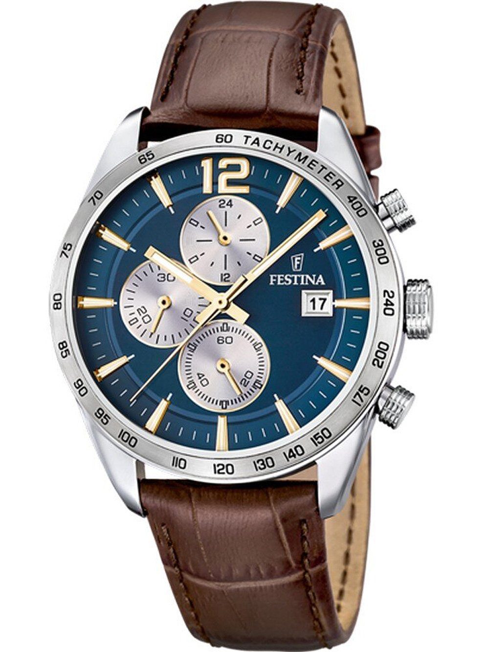 Quarzuhr Festina F16760/7 Chronograph Herrenuhr 44mm 5ATM Festina F16760/7 Chronograph Herrenuhr 44mm 5ATM