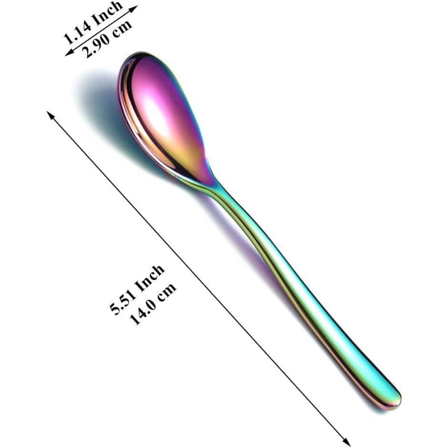 LuxusKollektion Teelöffel Teelöffel Regenbogen Edelstahl 14cm 12 Stück 5. Regenbogen