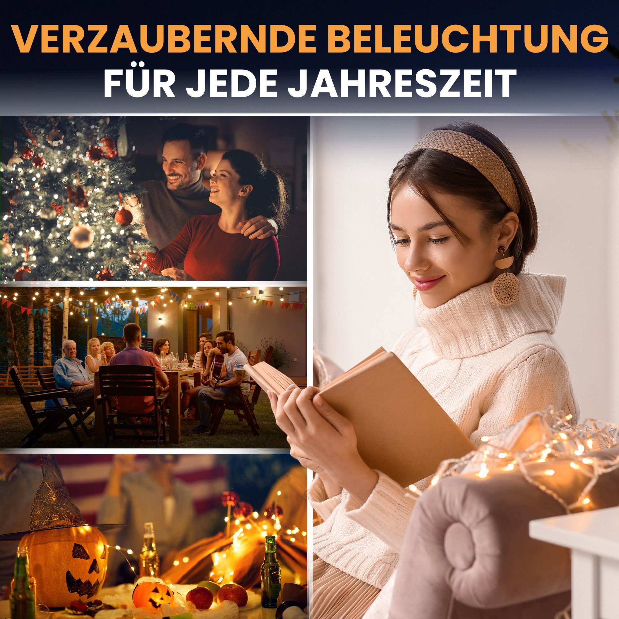 Gartenpirat LED-Lichterkette Eisregen LED-Beleuchtung Weihnachtsdeko für außen mit Timerfunktion, 4,2 m – Bild 5 von 5