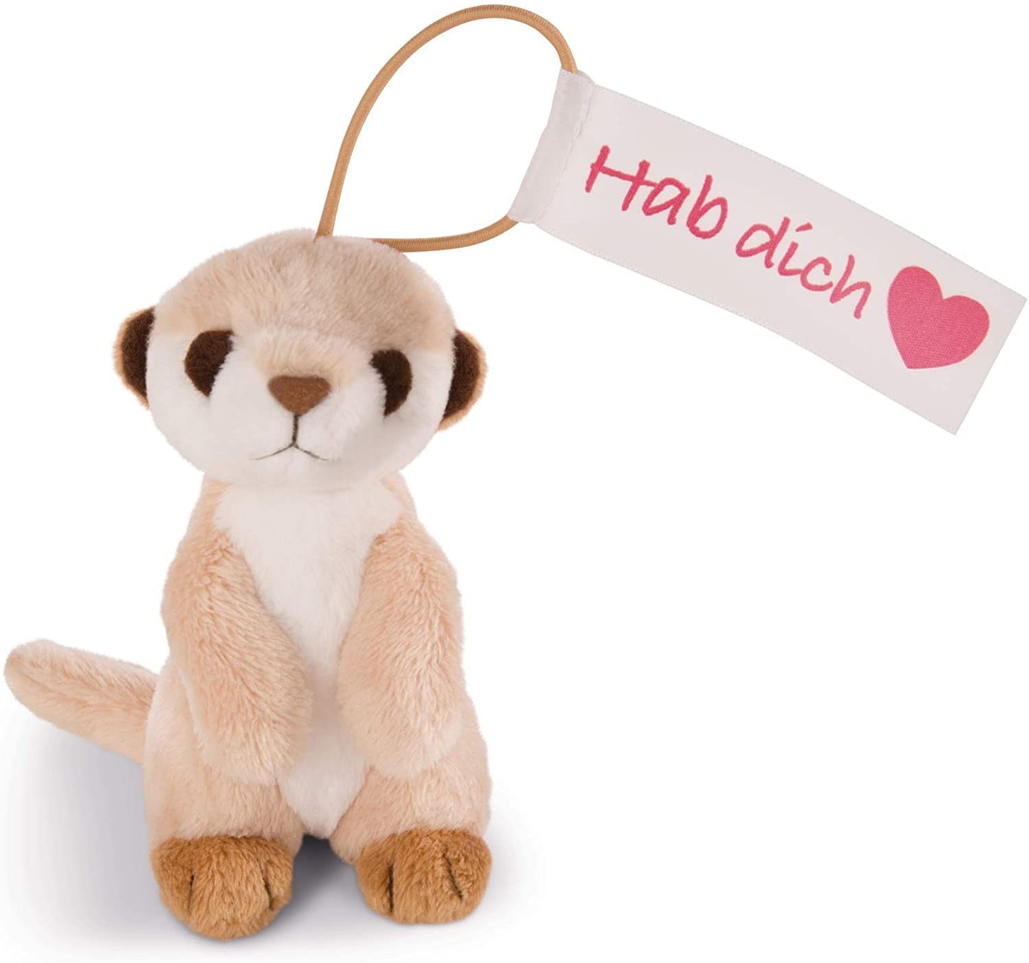 Nici Kuscheltier Plüschanhänger Erdmännchen (11cm) "Hab dich lieb"