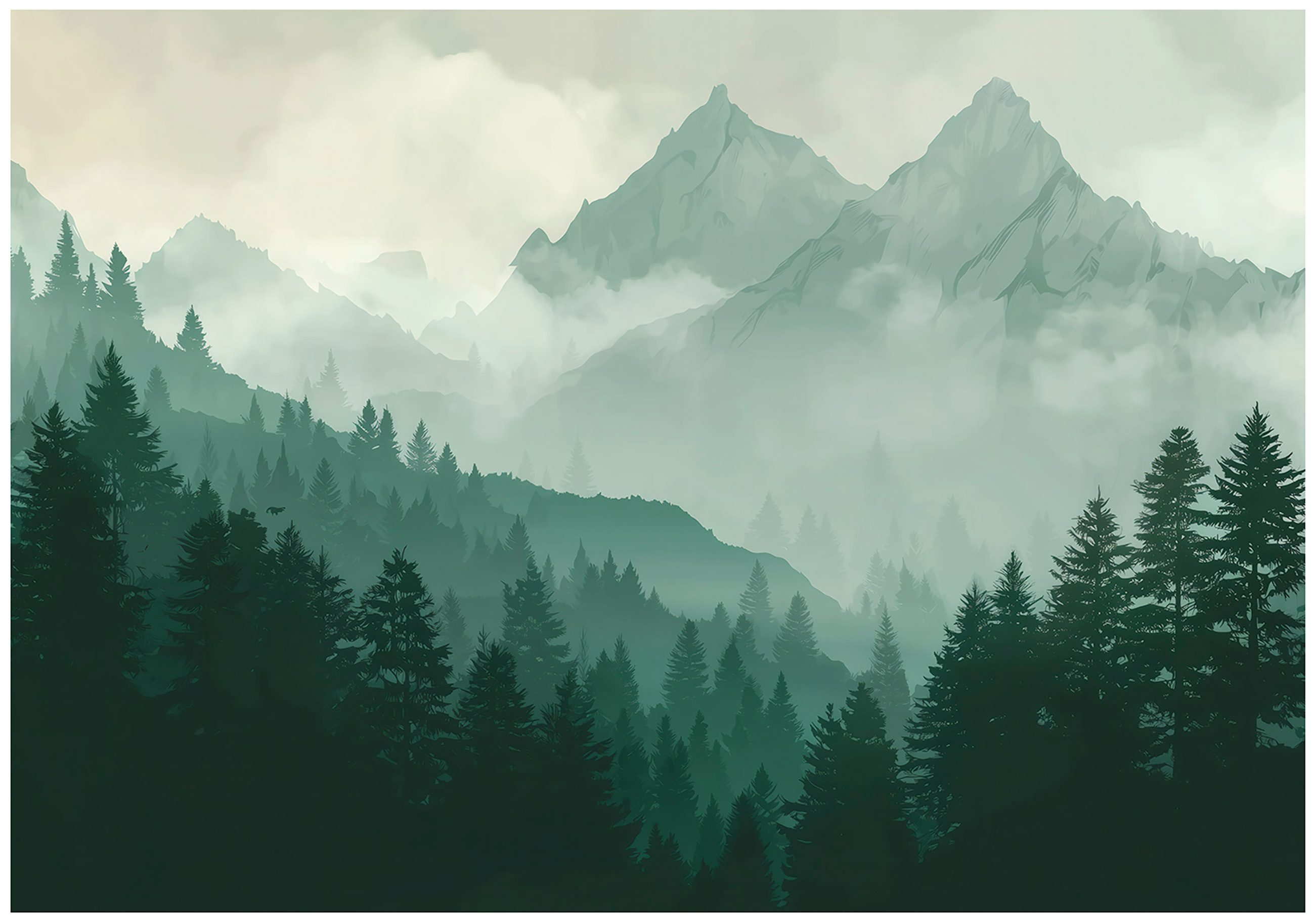 Wallarena Fototapete Berge Wald Bäume Vlies günstig online kaufen