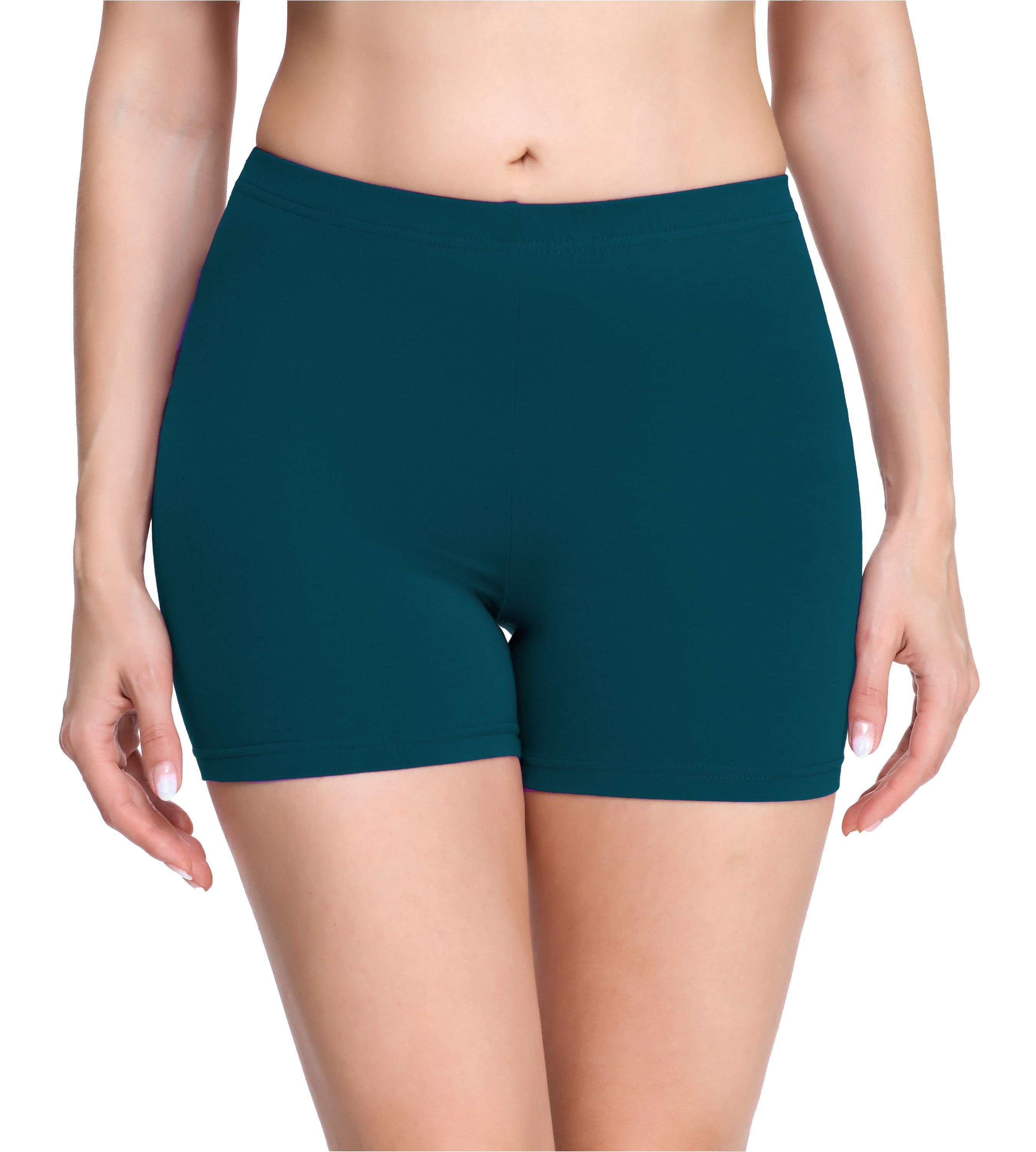 Merry Style Leggings Damen Shorts Radlerhose Unterhose Hotpants Boxershorts MS10-283 (1-tlg) elastischer Bund Smaragdgrün