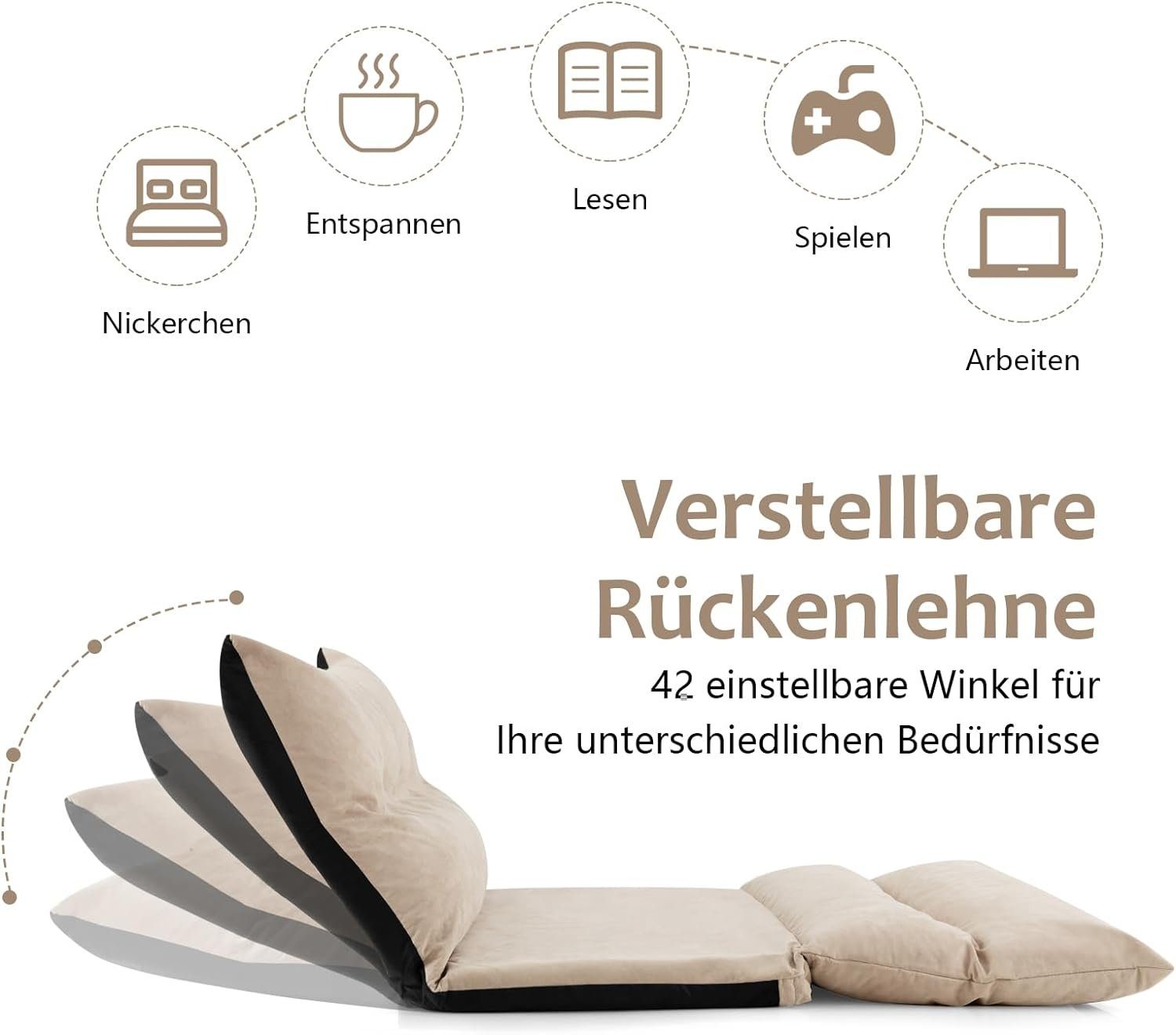 KOMFOTTEU Schlafsofa 3 in 1 Bodensofa, günstig online kaufen