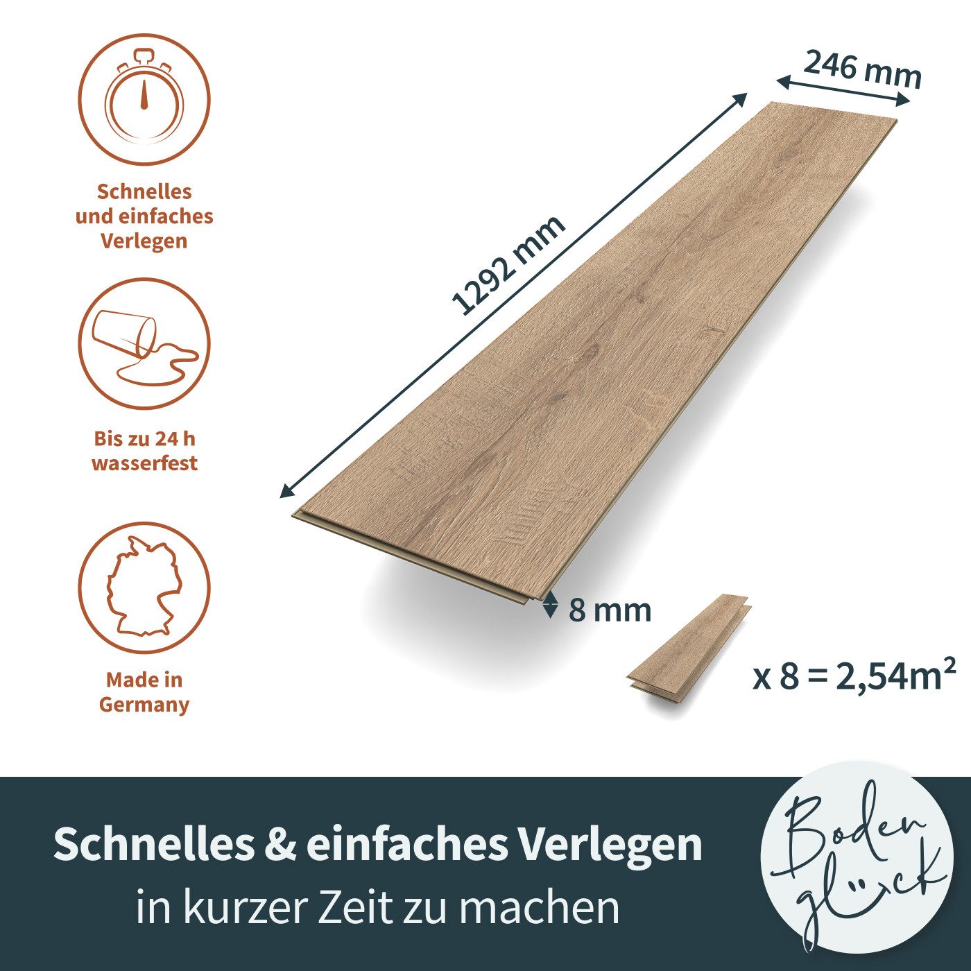 Bodenglück Laminat Deluxe Kollektion Dielen in günstig online kaufen