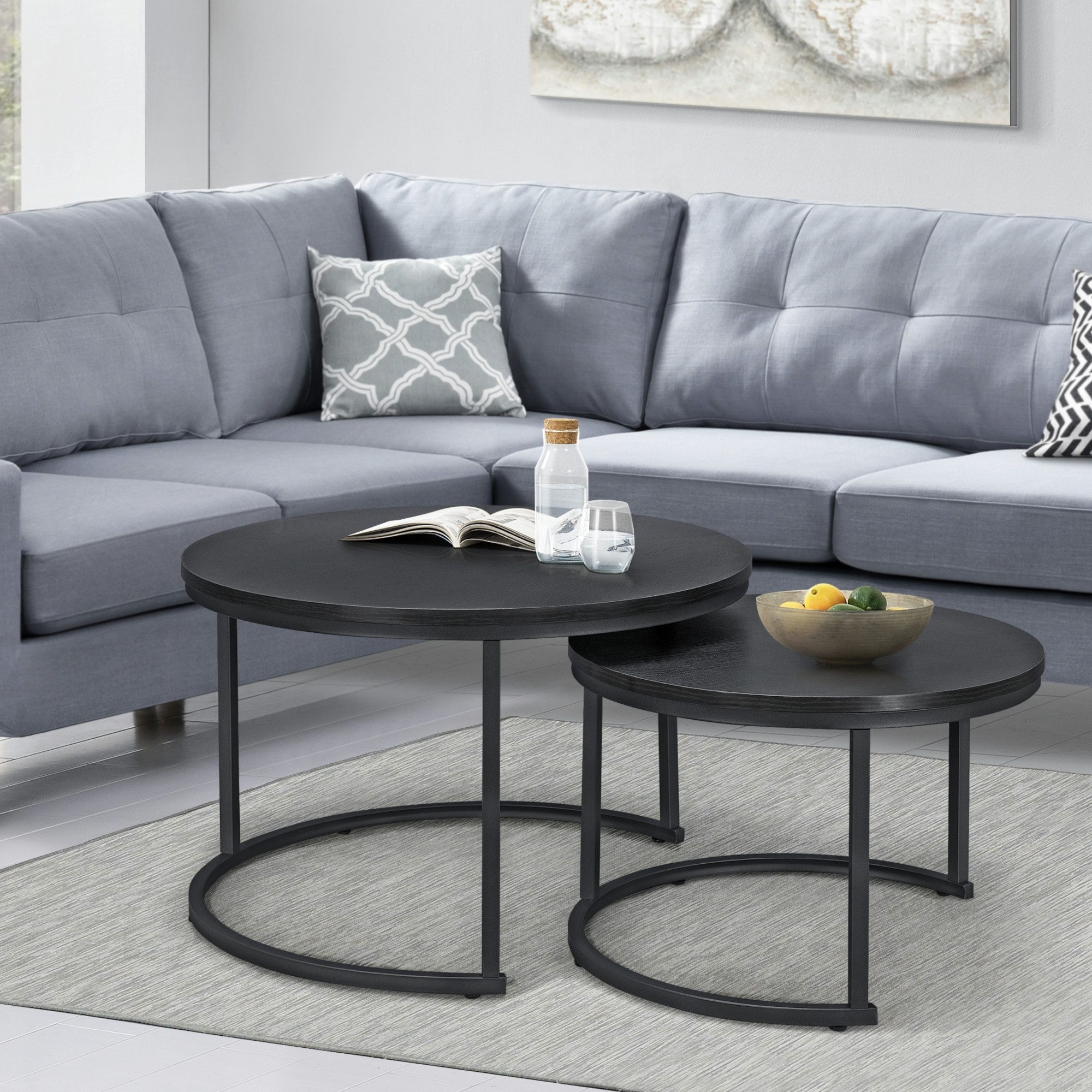 en.casa Couchtisch, »Christchurch« 2er Set rund günstig online kaufen