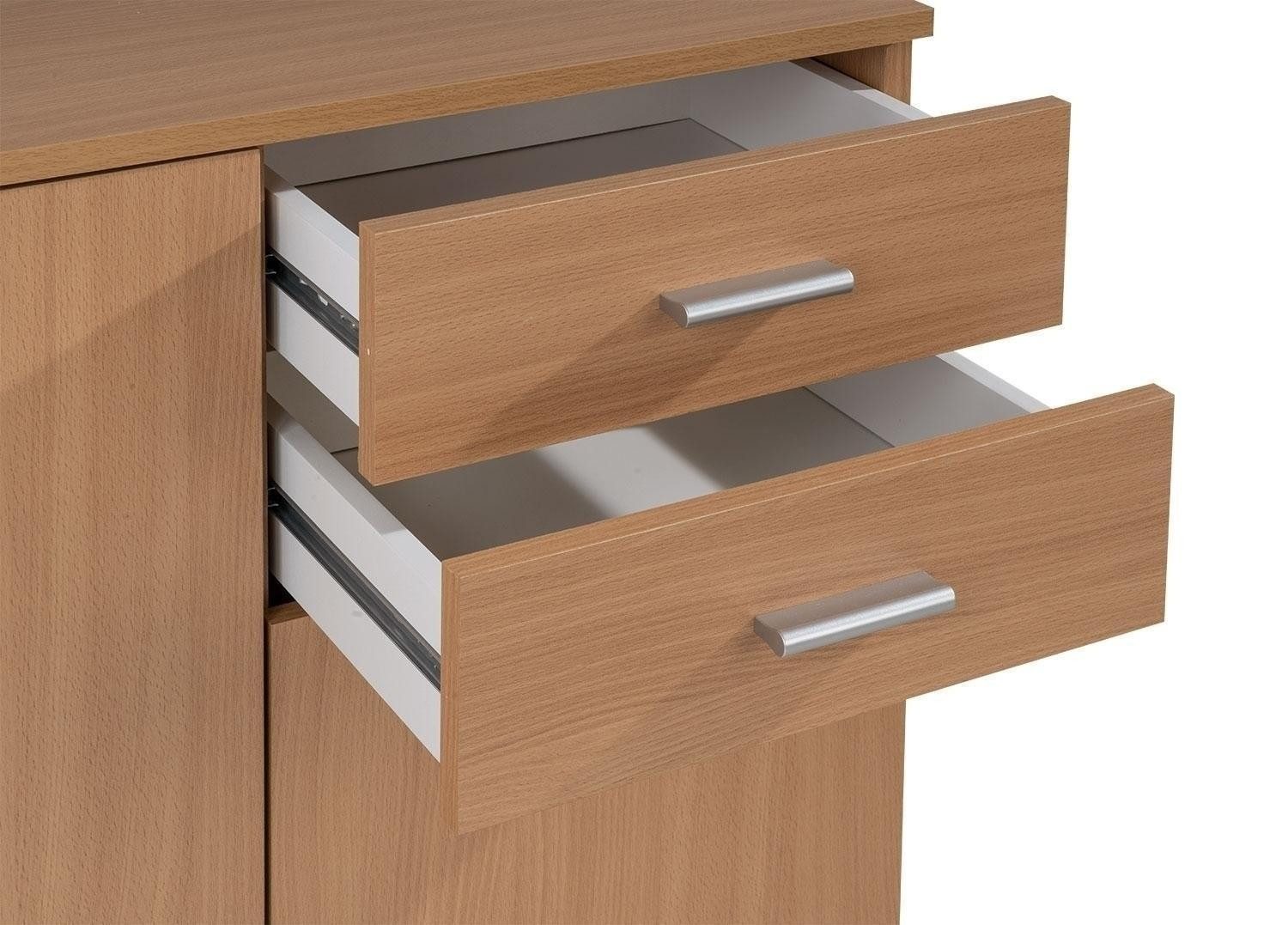 Kommode SOLO, B 106 cm, H 76 cm, 3 Türen, 2 Schubladen