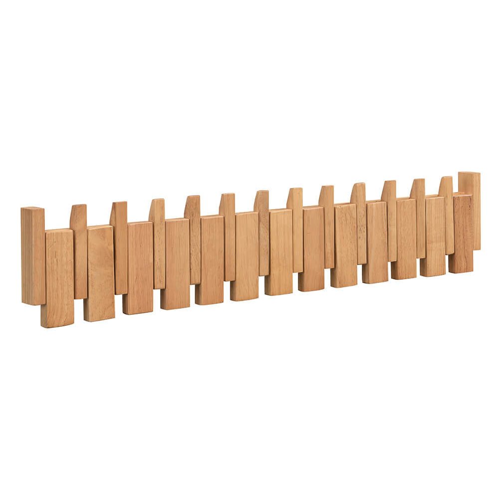 HOME DELUXE Garderobenleiste PORTE - 32cm/56 cm/ 80cm - wählbar, 13 Haken, bewegliche Haken, Garderobe aus Holz