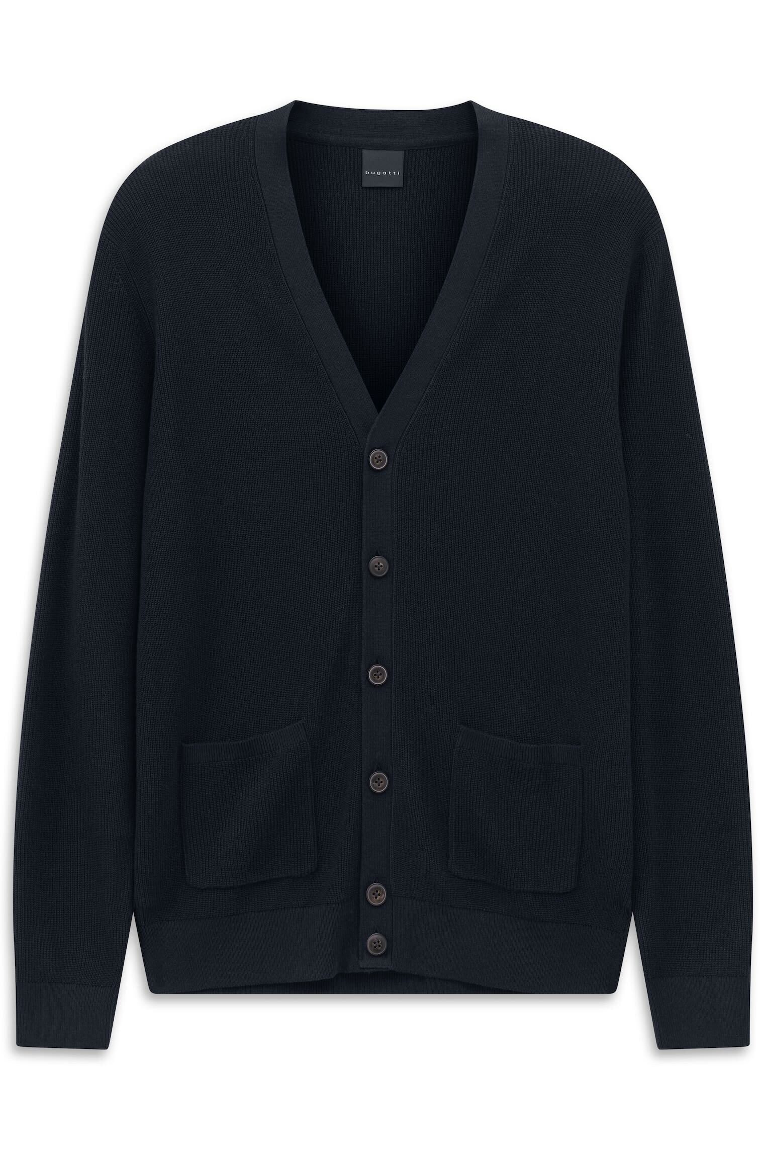 bugatti Cardigan Regular Fit mit einer Ribstruktur