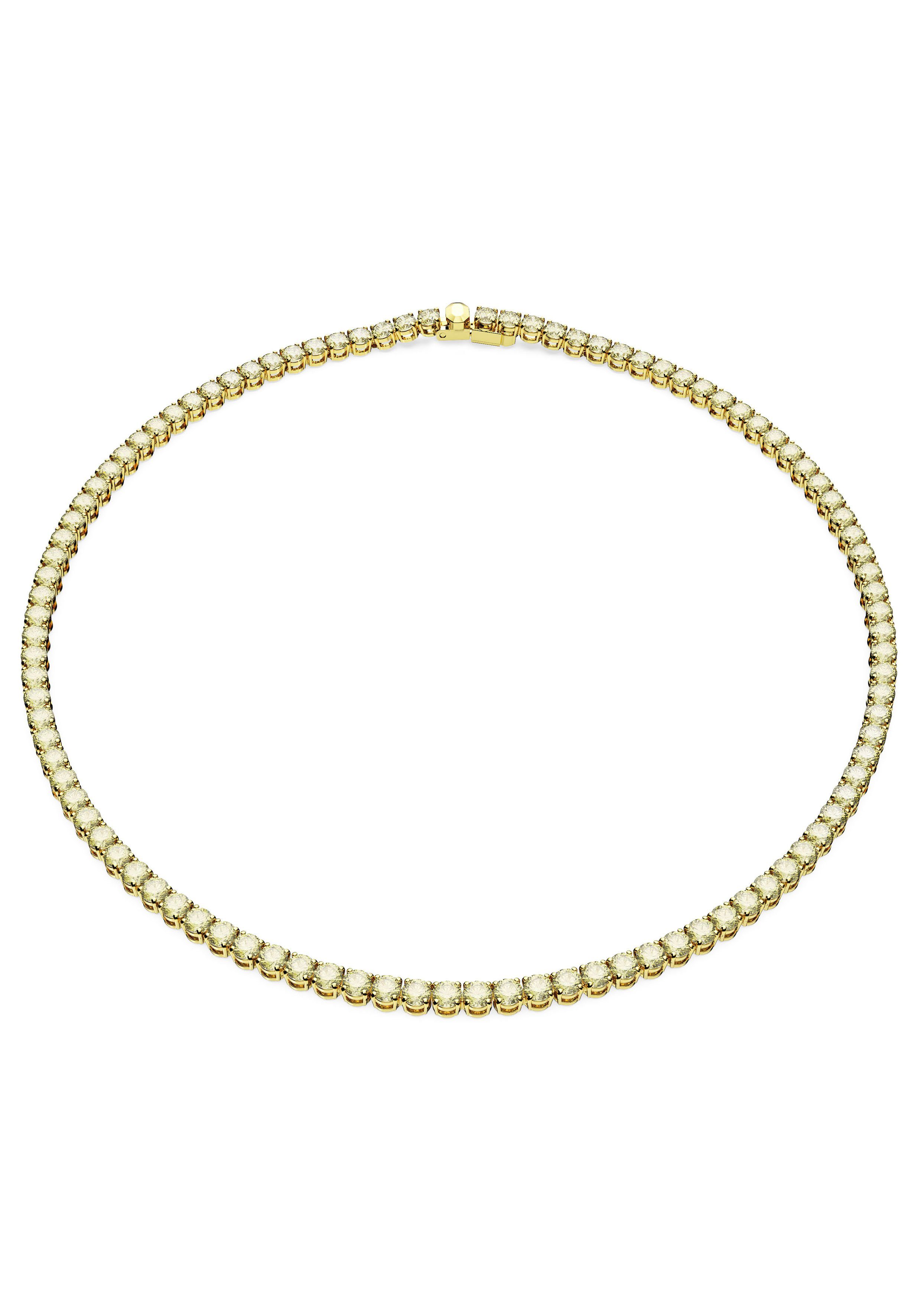 Matrix Kristall Tenniskette, mit Collier 5681799, gelbgoldfarben-gelb Swarovski Swarovski® Rundschliff,