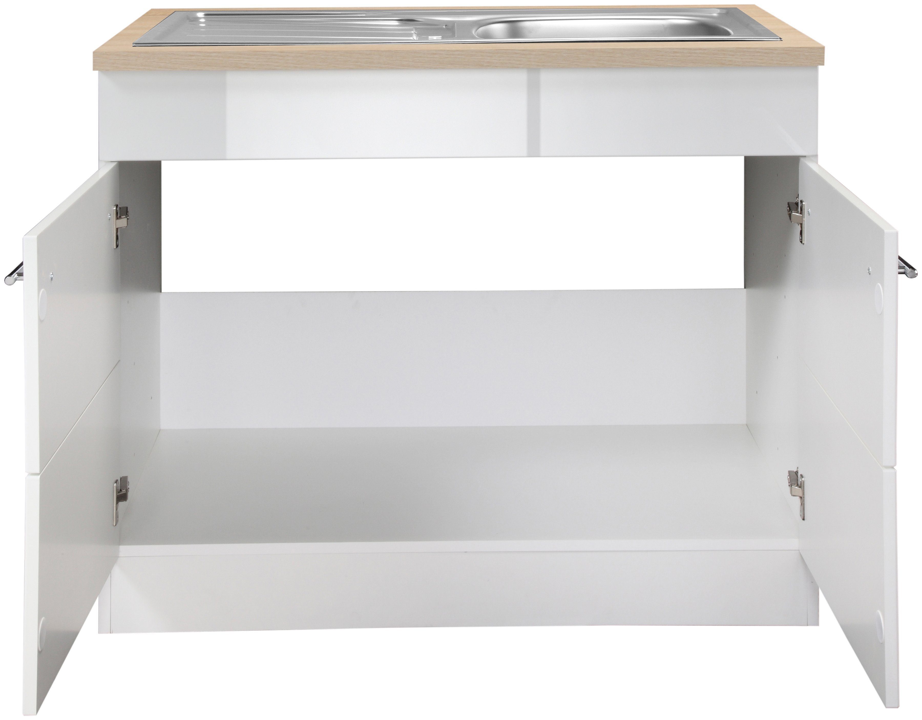 KOCHSTATION Spülenschrank KS-Wien Breite 100 cm, inkl. Einbauspüle – Bild 3 von 5