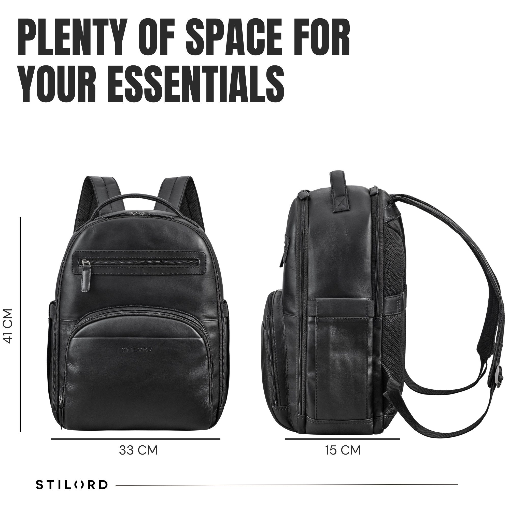 STILORD Notebookrucksack "Paco" Premium Business Rucksack Herren Leder Groß - 15,6 Zoll