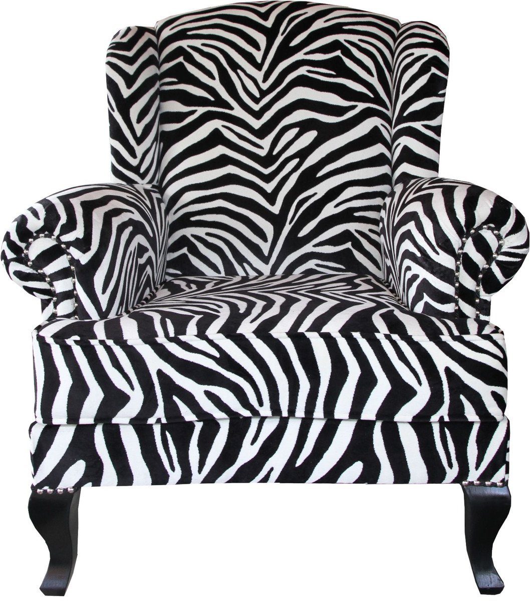 - Zebra Sessel Ohren Designer Chesterfield-Sessel Club Edition Limited Chesterfield Möbel Casa Padrino Luxus -