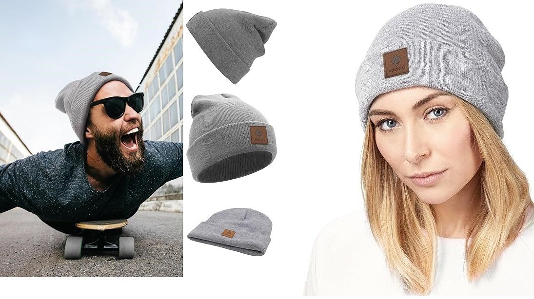 URBAN ACE Beanie Street Classics Beanie Mütze Haube Stoff doppellagig mit Patch Unisex