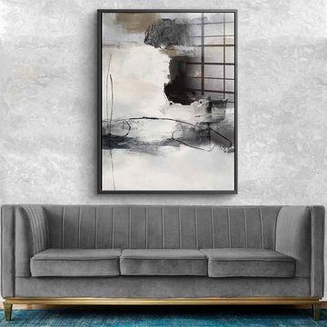 DOTCOMCANVAS® Acrylglasbild Landscape - Acrylglas, Acrylglasbild schwarz weiß grau moderne abstrakte Kunst Druck Wandbild