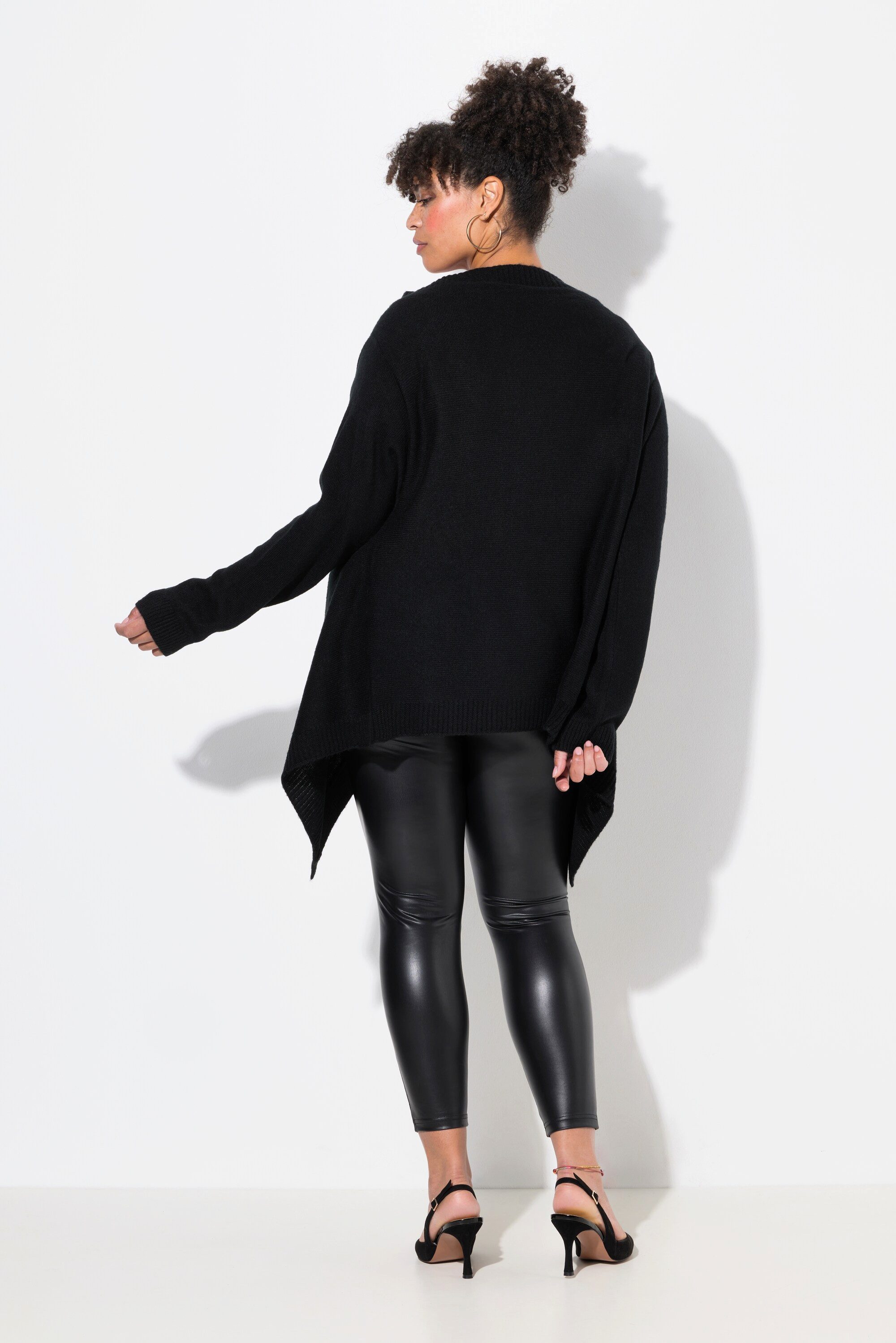 MIAMODA Strickjacke Strickjacke Cape-Look Knopfleiste Langarm