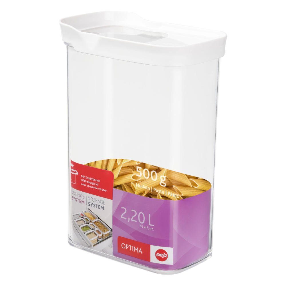 Emsa Vorratsdose Optima Schüttdose mit Schiebedeckel 2.2L, Kunststoff, (1-tlg)