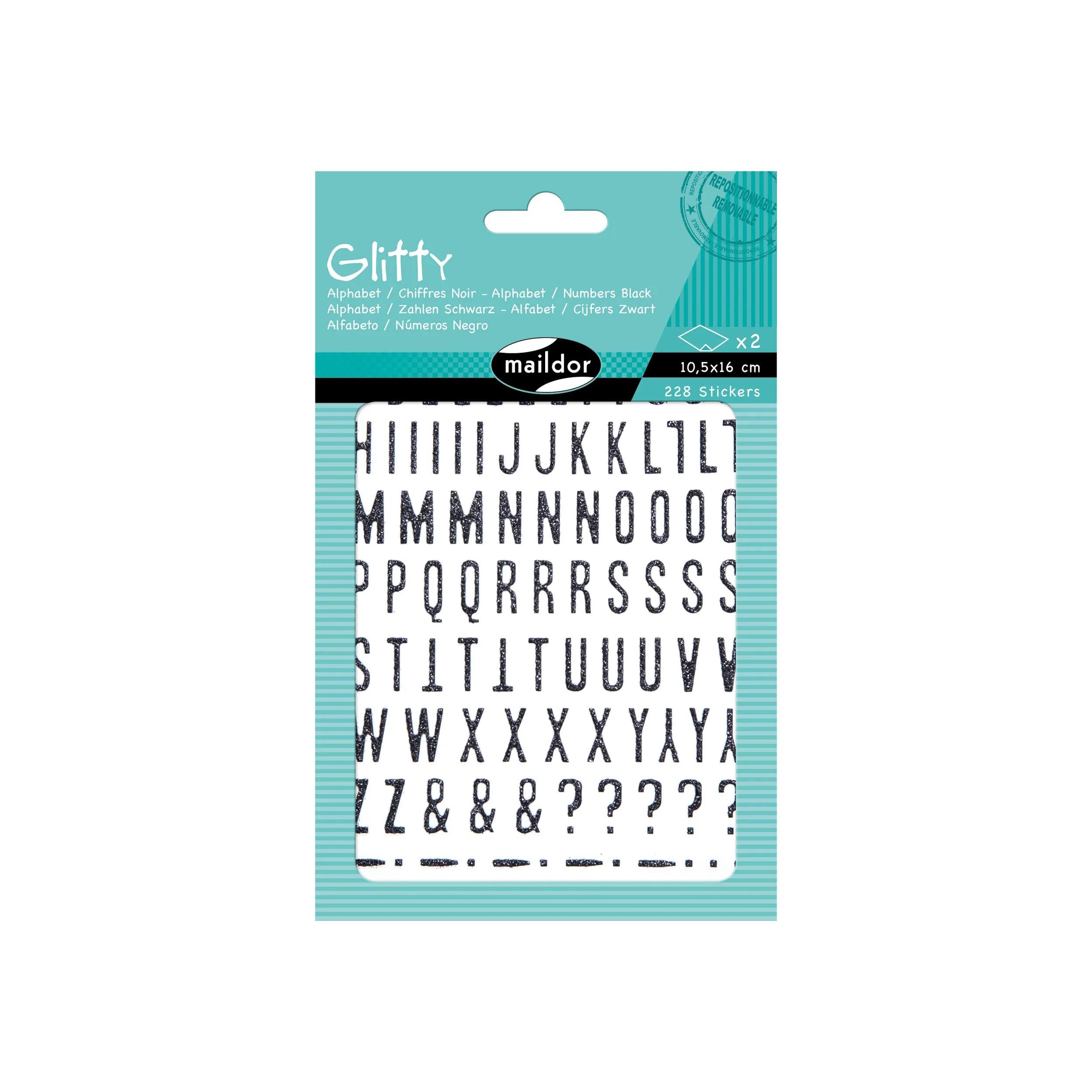 maildor Sticker 10x Sticker Glitty A6 2 Bogen 10,5x16 cm schwarz - Schwarz AE072O, My Mandarine
