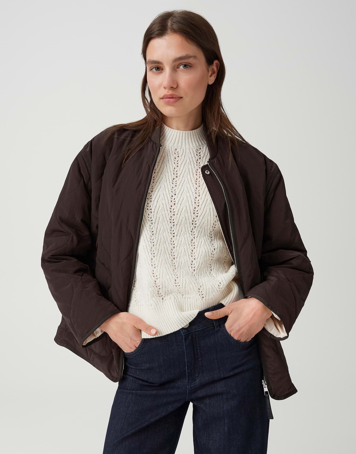 OPUS Blouson 2-in-1 Blousonjacke zum Wenden Loose Fit Loose Fit Eingrifftaschen vorne