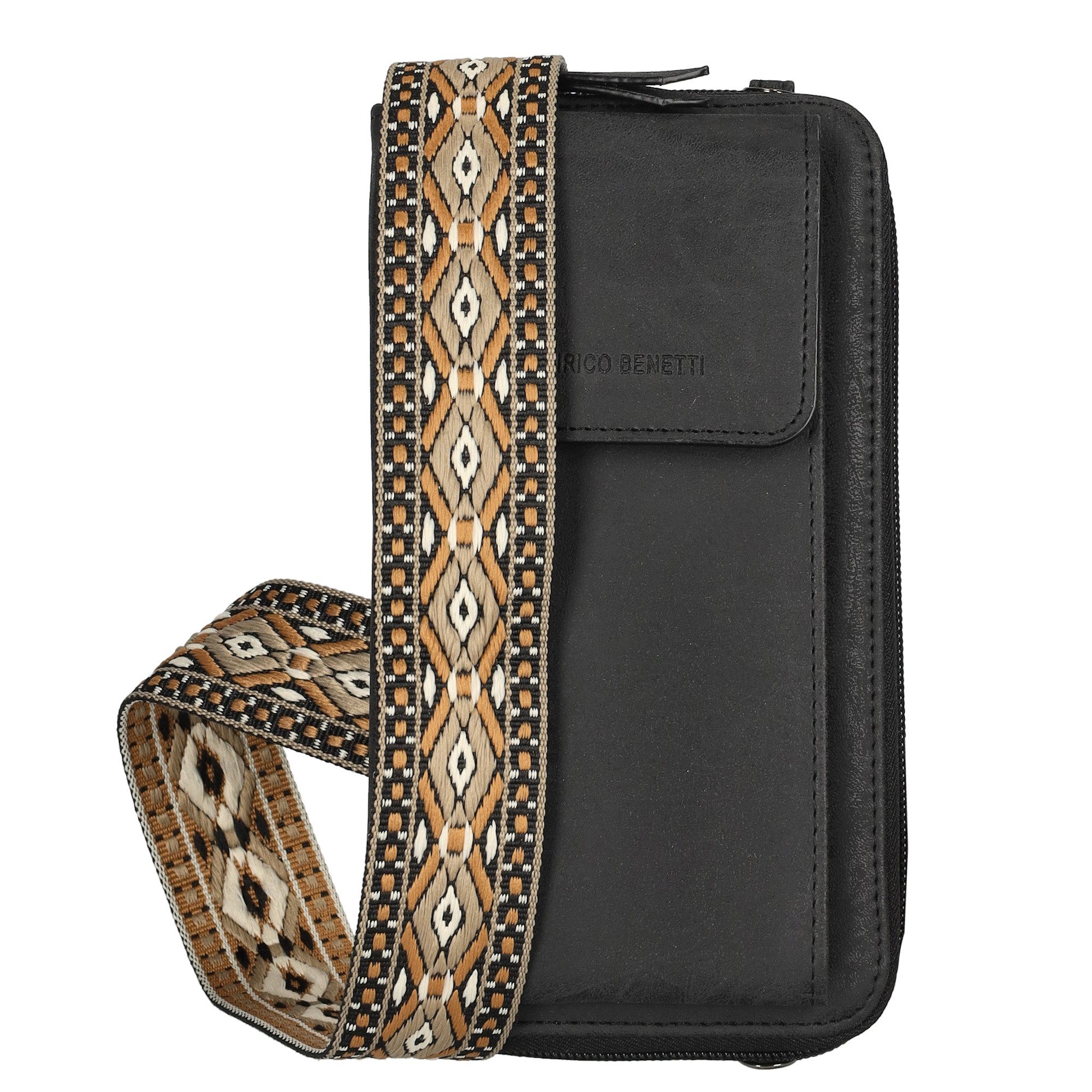 Enrico Benetti Handytasche Kleine Umhängetasche Damen - mit Geldbörse (2in1 Crossbody Tasche, 1-tlg., zum umhängen), kompatibel mit Apple iPhone 13, 14, 15, 16, 17 Pro, Pro Max, Plus