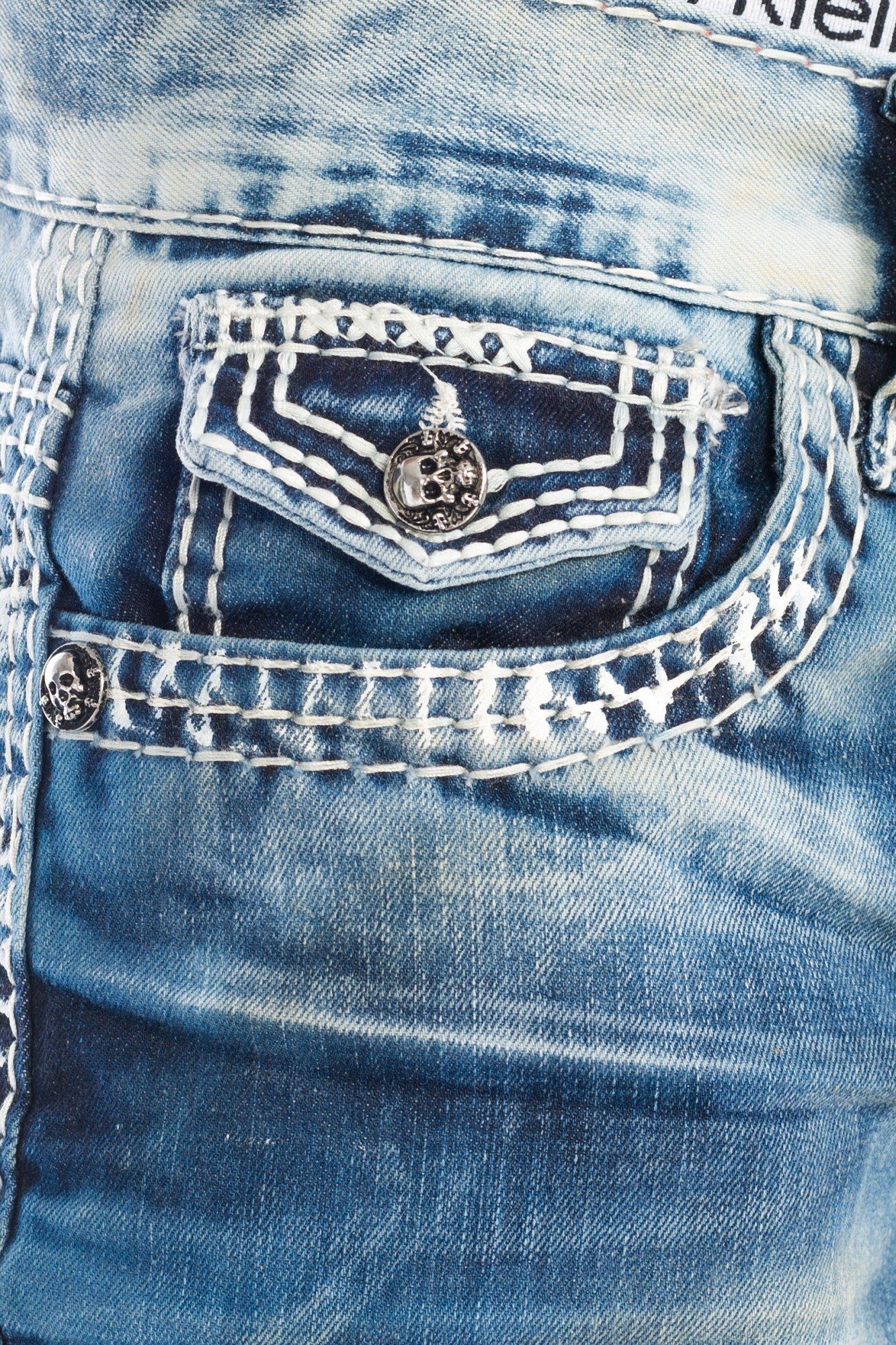 Regular-fit-Jeans Herren Jeans Hose mit dicken Nähten und außergewöhnlichem Design