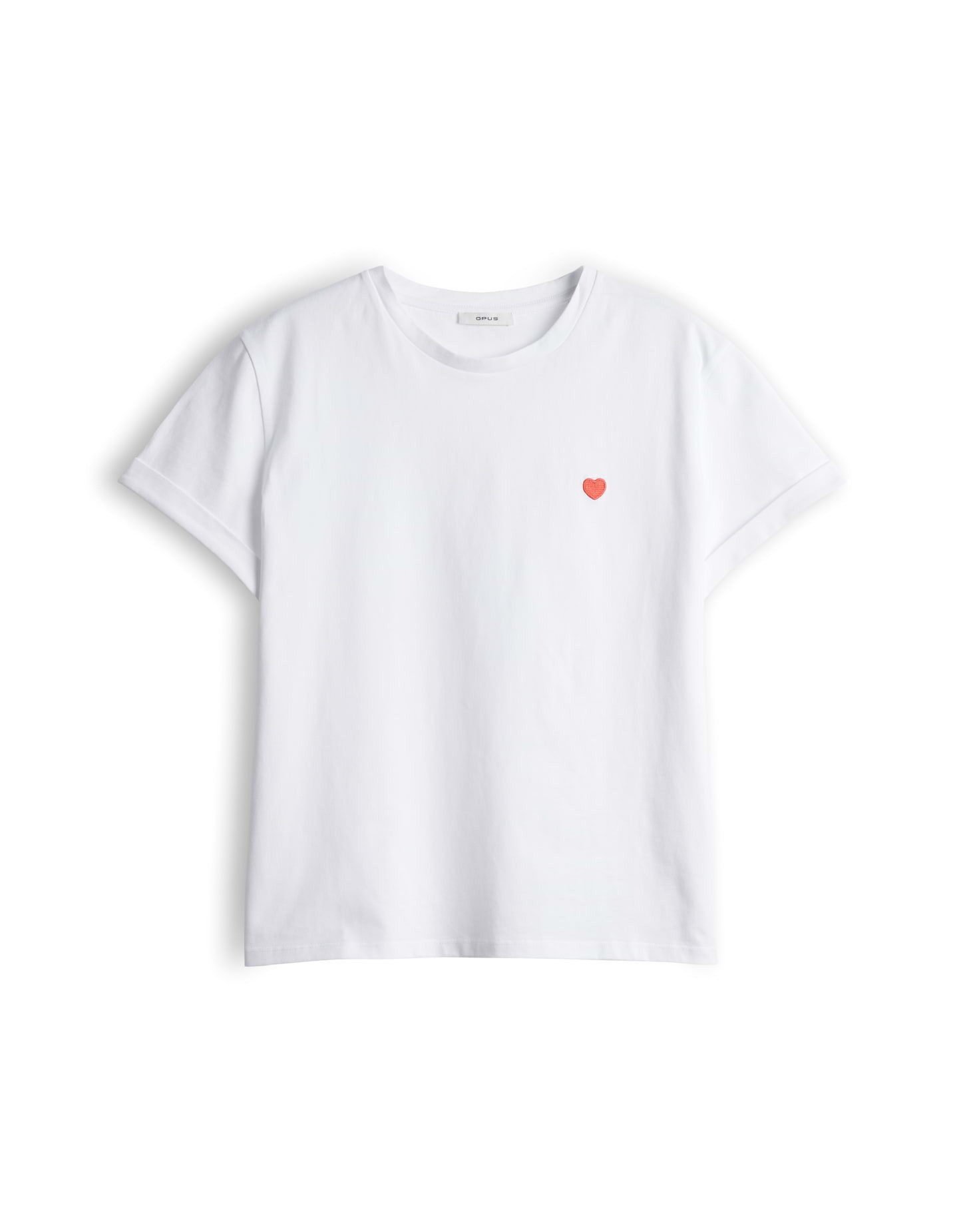 OPUS T-Shirt Serz Regular aus Baumwolle lockerer Schnitt, mit Herzstickerei – Bild 2 von 5