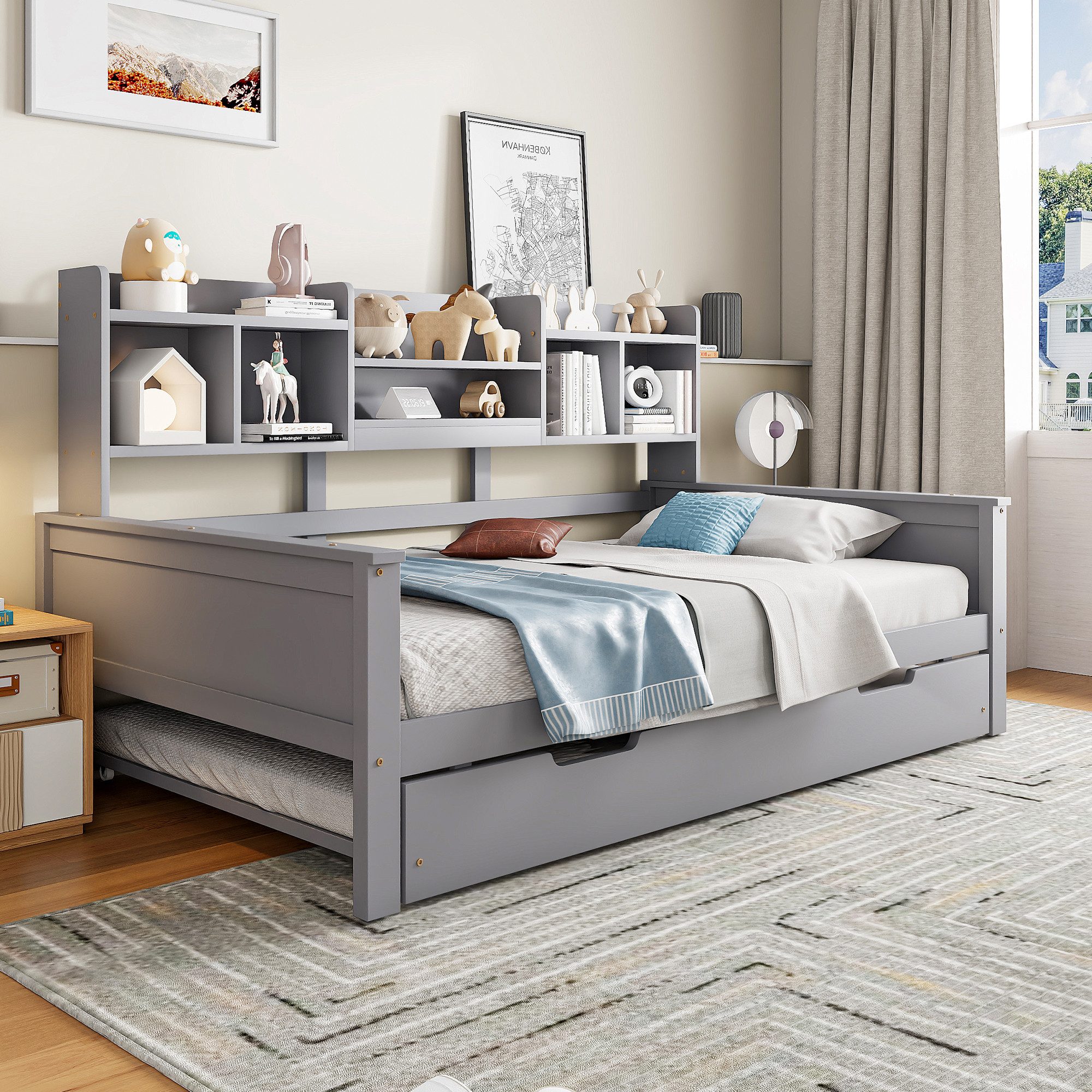 STILVORA Schlafsofa 90×200 Jugendbett mit Matratze,Bettgestell mit Stauraum günstig online kaufen