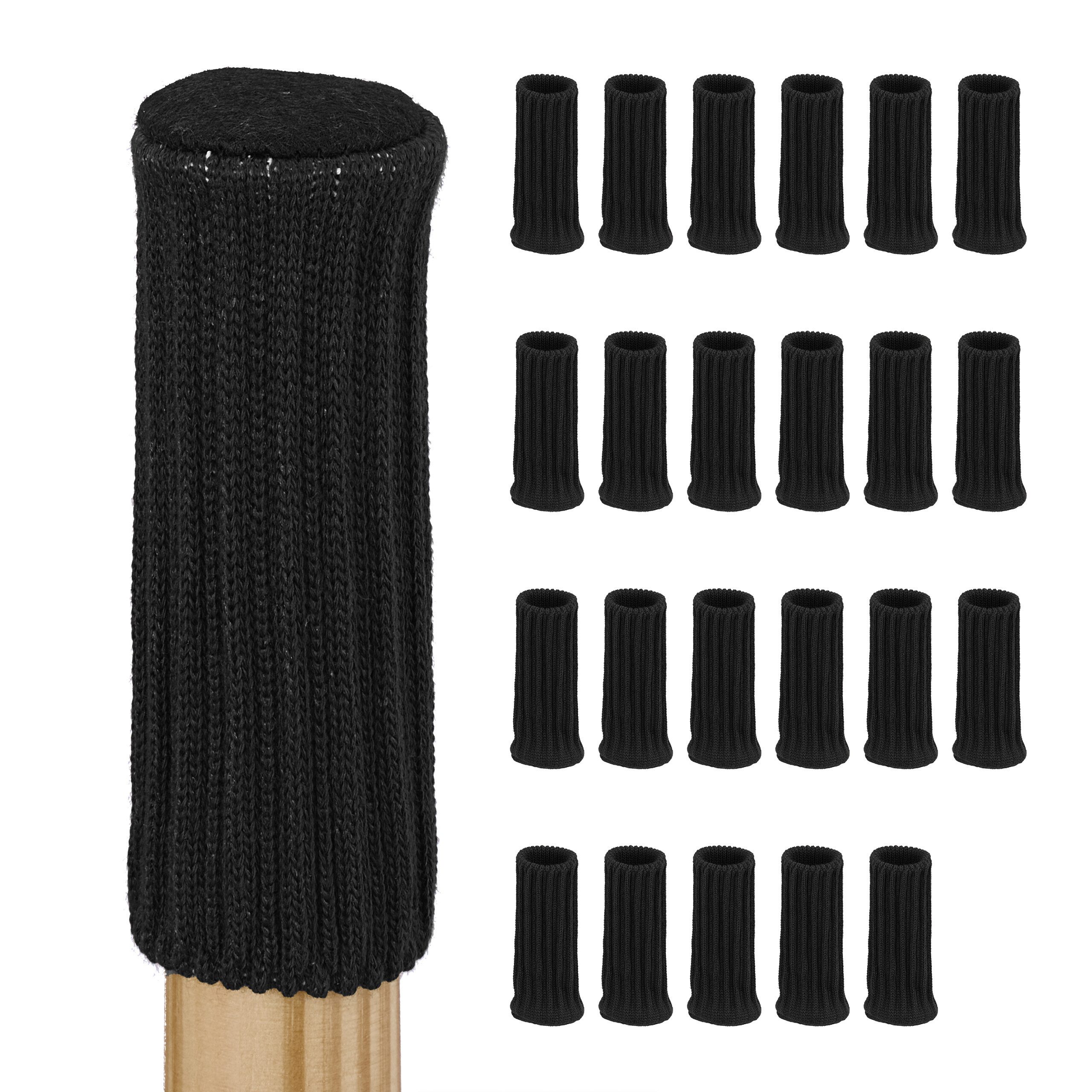 relaxdays Möbelfuß Stuhlbeinsocken im 24er Set, (24-St), schwarz