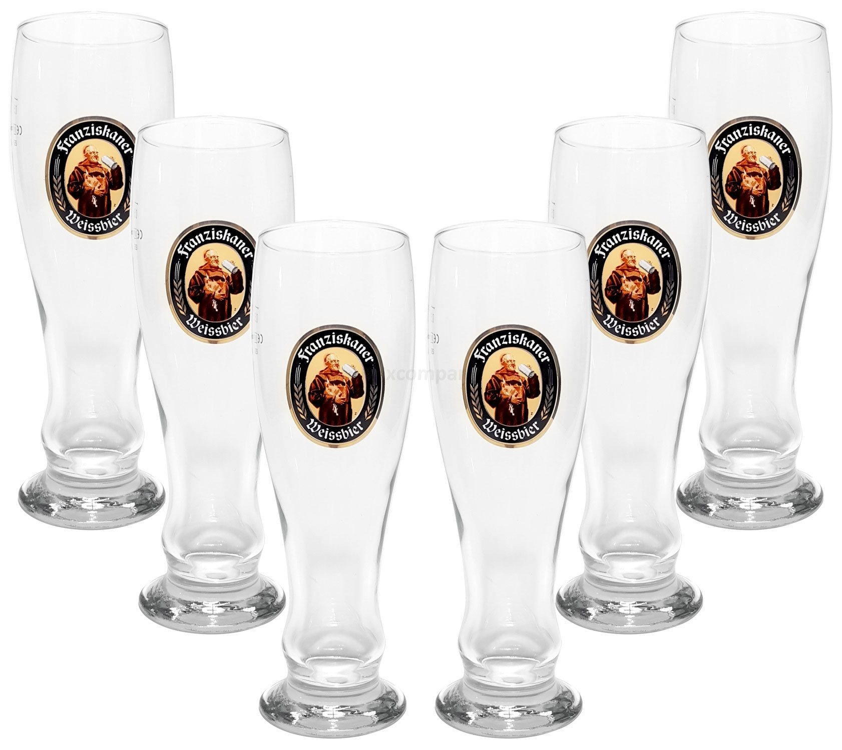 Bierglas Franziskaner Weissbier Bierglas Glas Gläserset - 6x Biergläser 0,5L