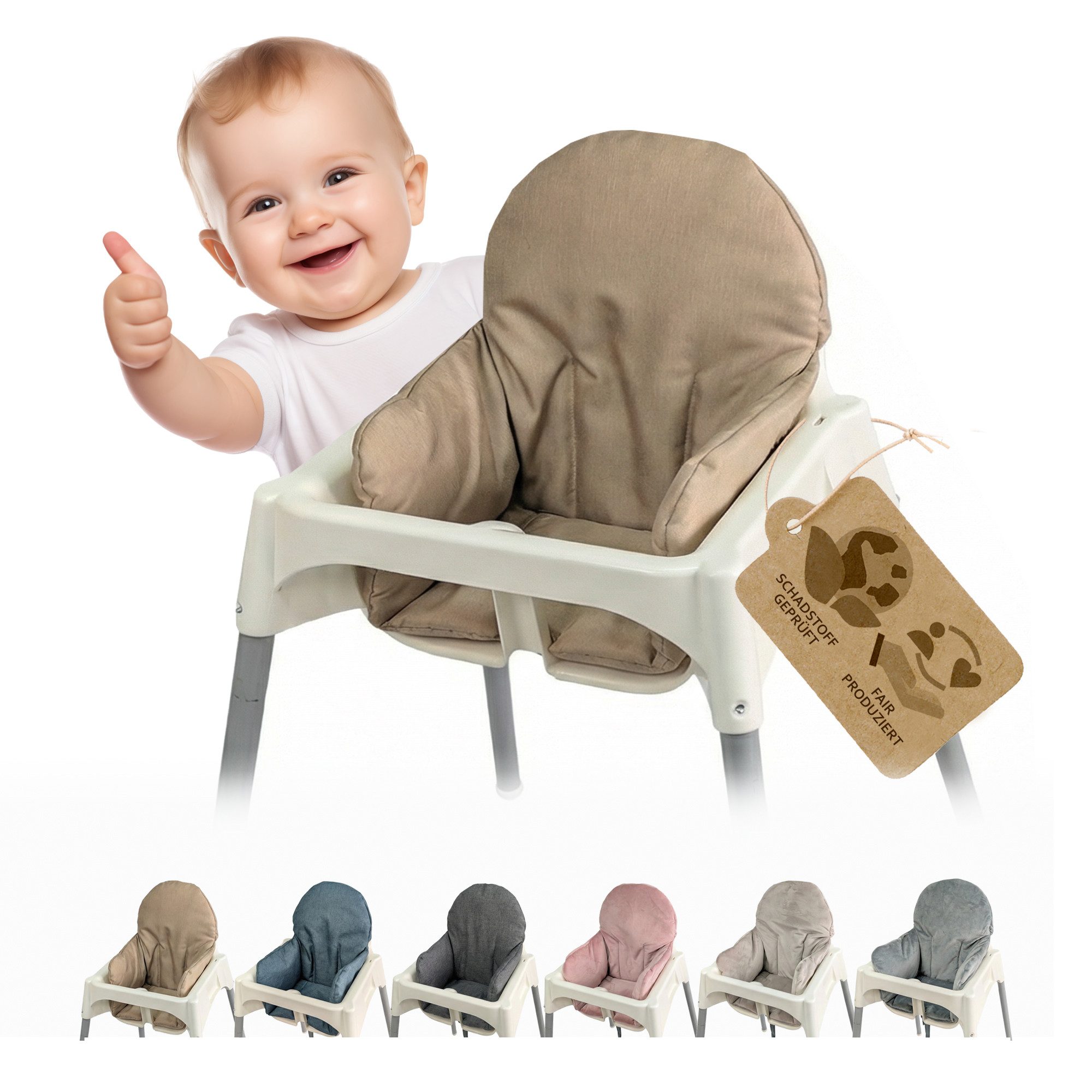 Hochstuhlauflage Sitzbezug Kissen Ersatzbezug kompatibel mit Ikea Hochstuhl Antilop M1