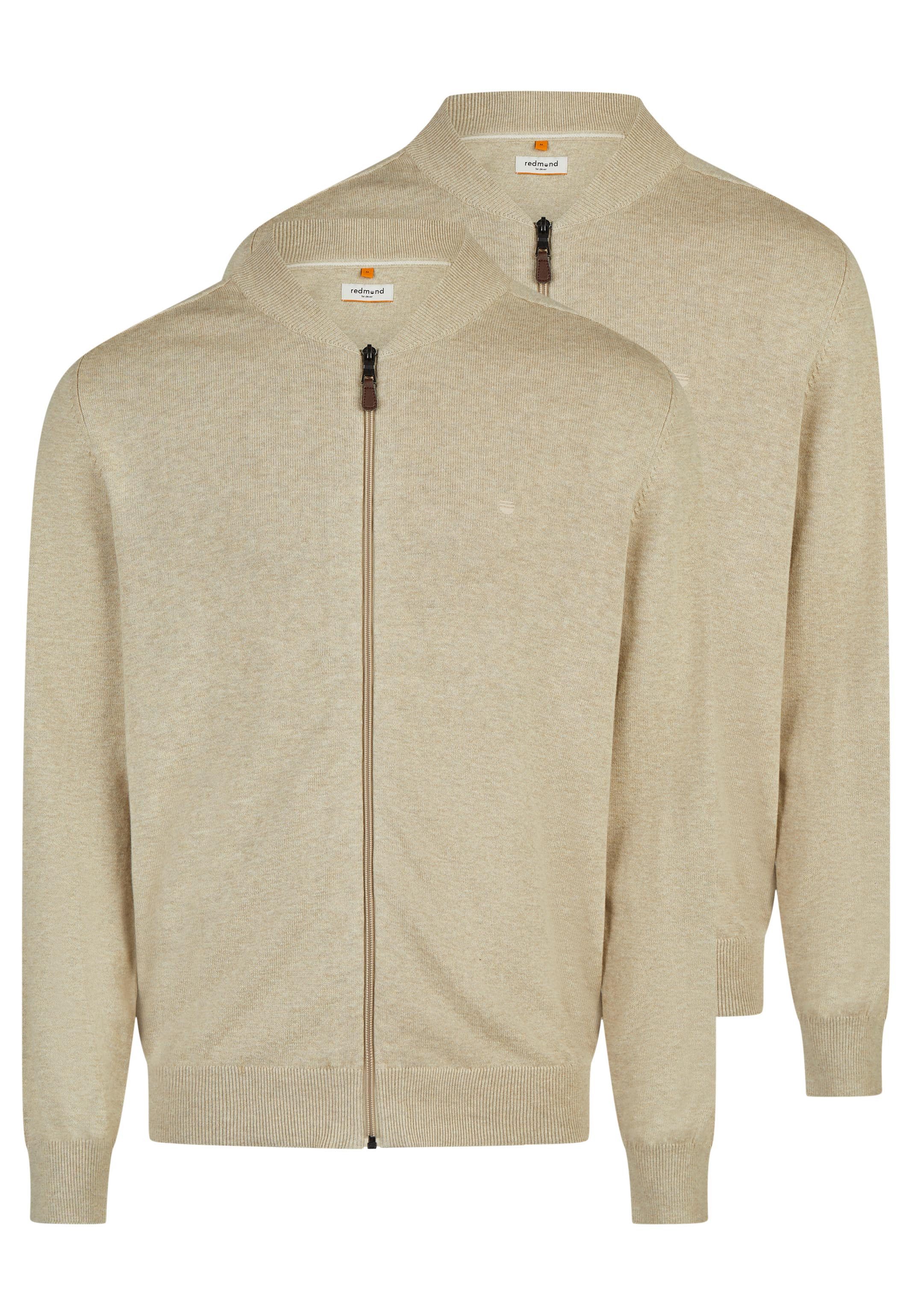 Redmond Strickjacke 2er Pack Basic (Spar-Set, 2-tlg) Strickjacke - Baumwolle - Atmungsaktiv - Weicher Feinstrick