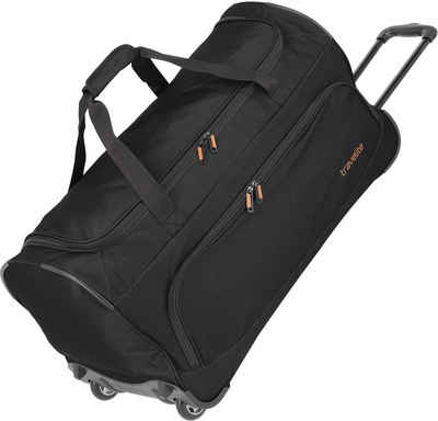 travelite Reisetasche Basics Fresh, 71 cm, schwarz, Duffle Bag Reisegepäck Reisebag mit Rollen