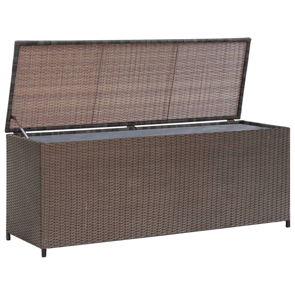 furnicato Gartenbox Garten-Auflagenbox Braun 120x50x60 cm Poly Rattan