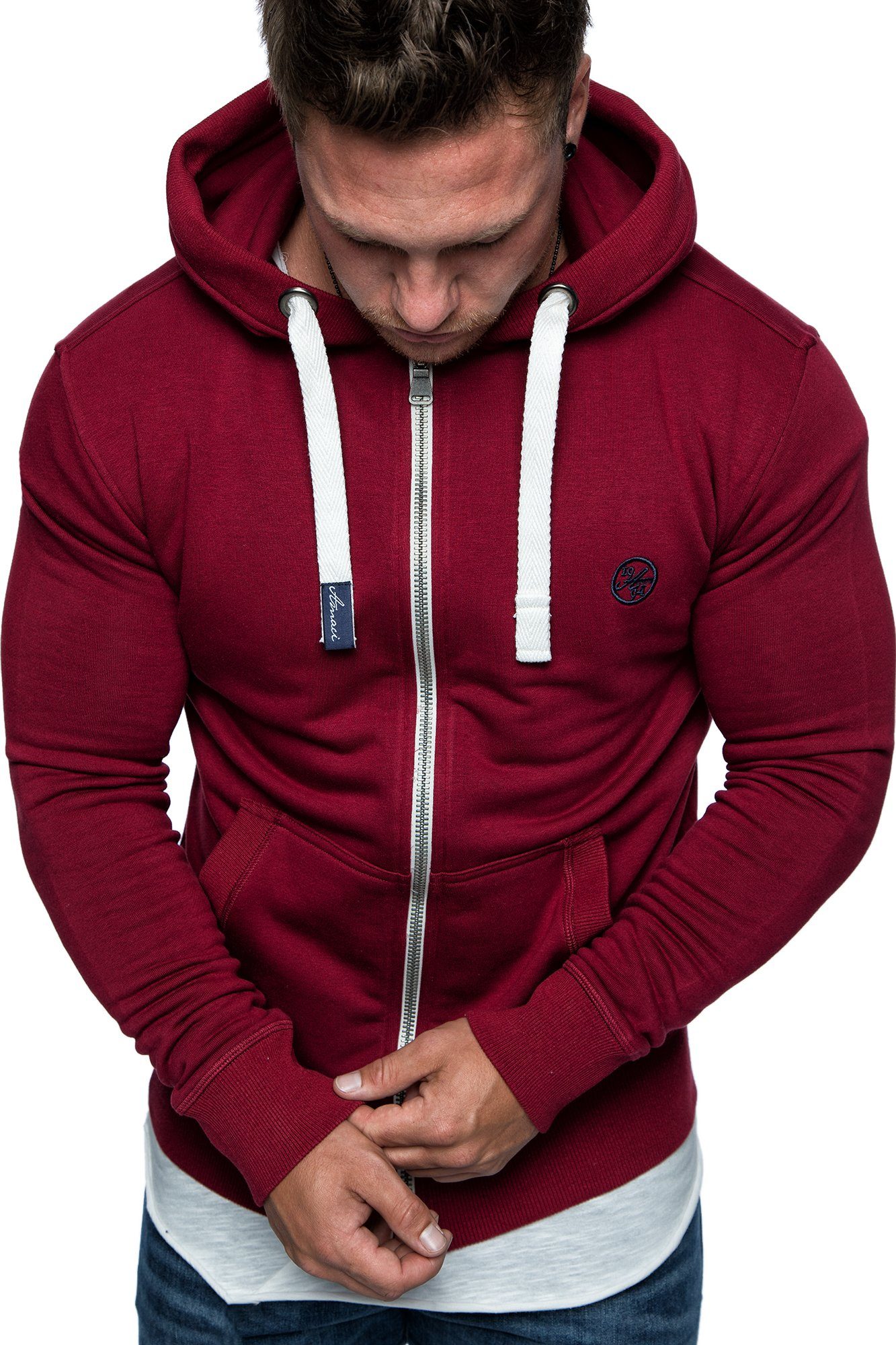 Amaci&Sons Kapuzenpullover TALLAHASSEE Herren Zipper Hoodie Herren Basic Kontrast Sweatjacke Pullover Hoodie Sweatshirt