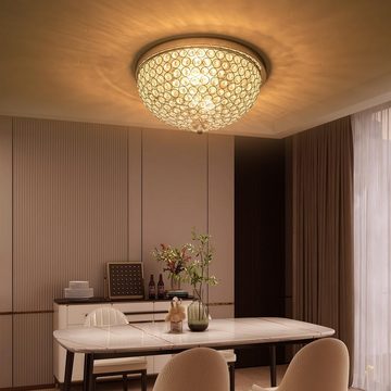 JDONG Deckenleuchten Moderne Kristall mit Chrom Finish Metall E27 Fassung, ohne Leuchtmittel, Deckenlampe für Küche Wohnzimmer Schlafzimmer, Mit Glühbirnen